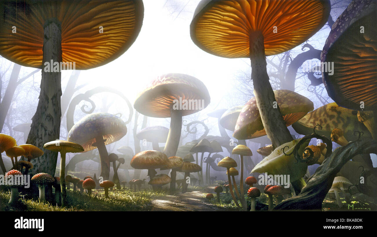 Alice in Wonderland Year: 2010 - USA Director: Tim Burton Concept Art of the mushroom forest Stock Photo