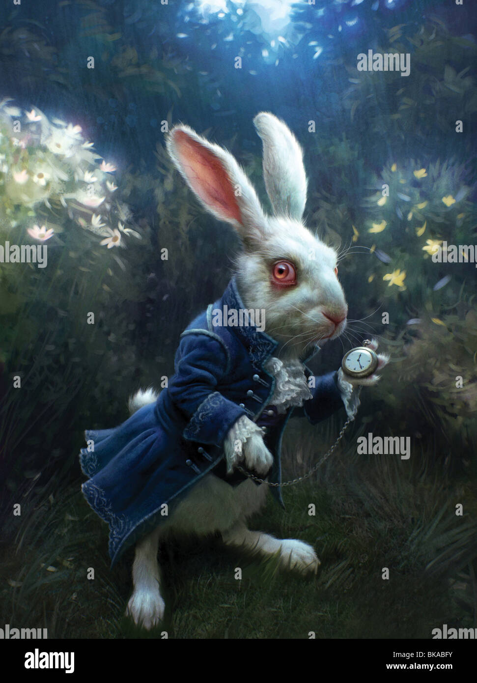 Alice in Wonderland Year: 2010 - USA Director: Tim Burton Concept Art White Rabbit - illustration by Michael Kutsche Stock Photo