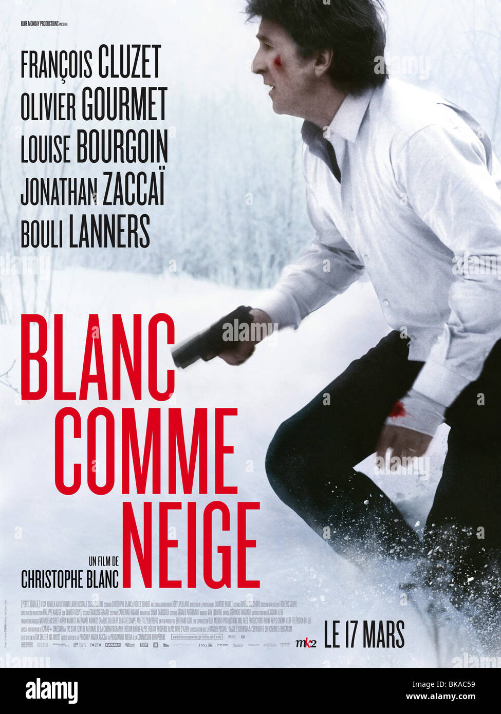 Blanc comme neige  Year : 2010 Bel / France Director : Christophe Blanc François Cluzet Movie poster (Fr) Stock Photo