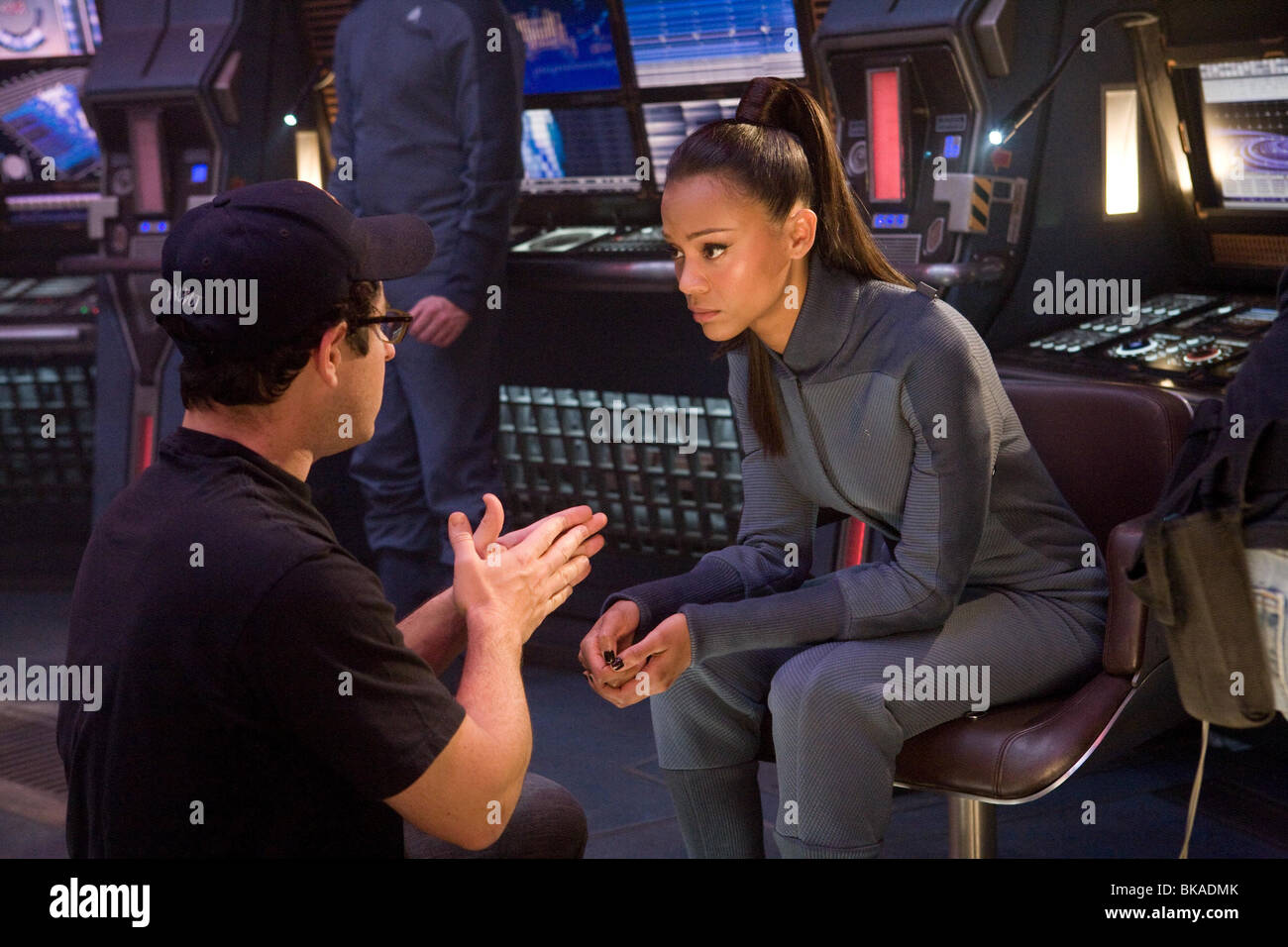 Star Trek Year : 2009 Director : J.J. Abrams J.J. Abrams, Zoe Saldana Shooting picture Stock Photo