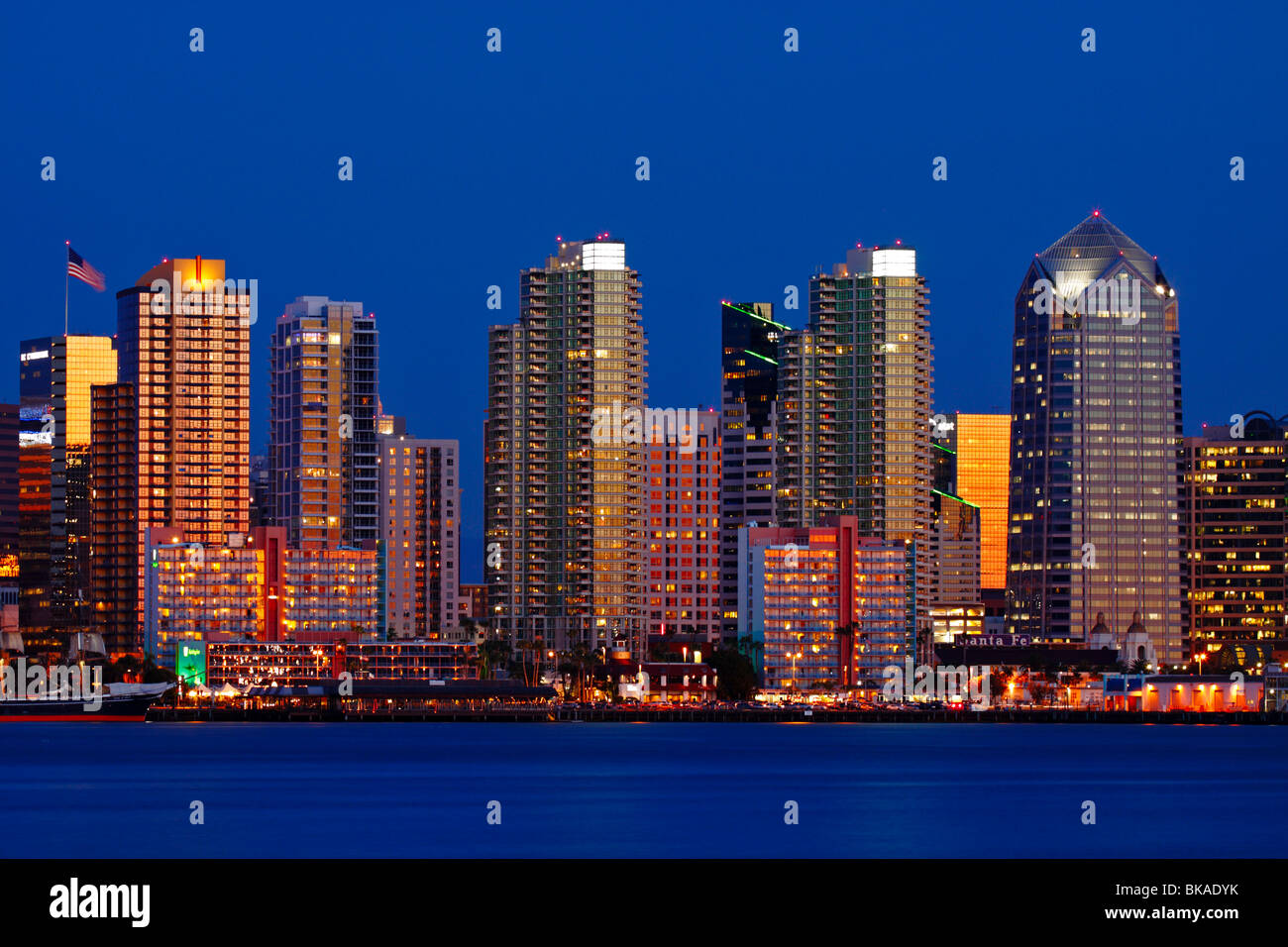 San Diego city skyline at dusk California, USA Stock Photo Alamy