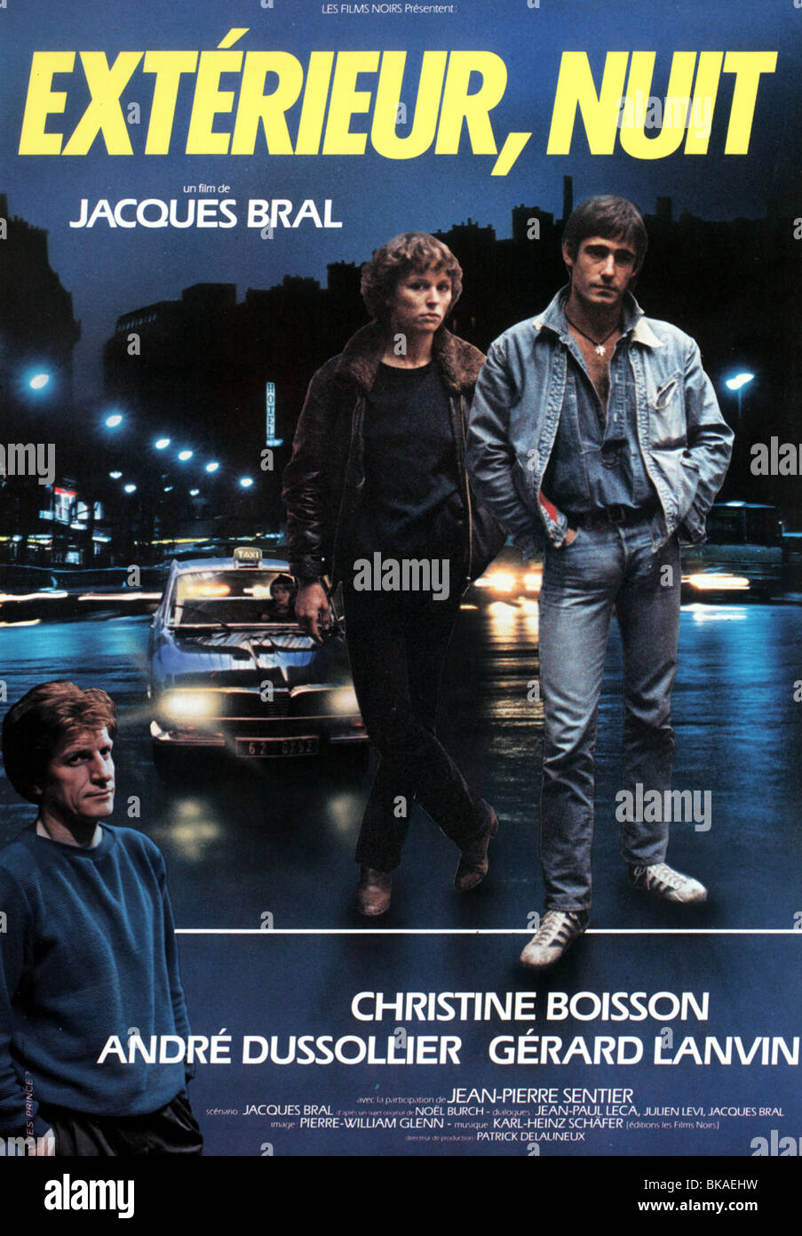 Extérieur, nuit Year :1980 - France Director :Jacques Bral André Dussollier, Christine Boisson, Gérard Lanvin Movie poster (Fr) Stock Photo