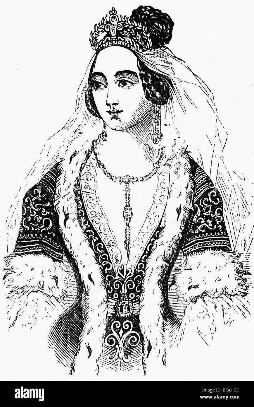 Amalia, 21.12.1818 - 20.5.1875, Queen Consort of Greece 22.12.1836 - 23.10.1862, half length, wood engraving, 19th century, , Stock Photo