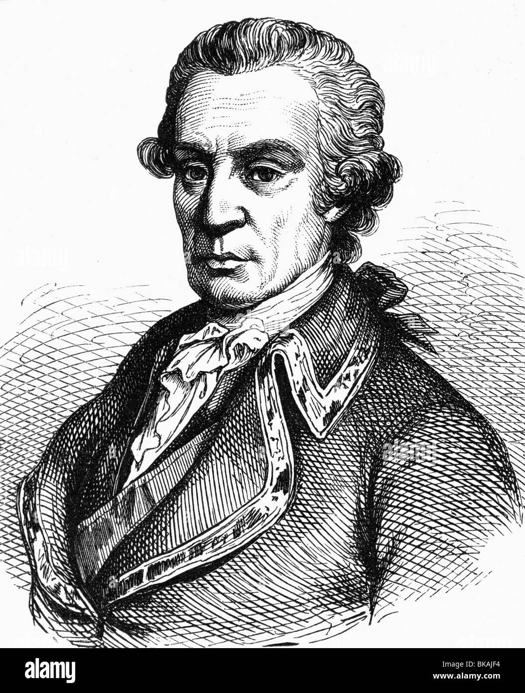 Laudon, Gideon Ernst von, 2.2.1717 - 14.7.1790, Austrian general, portrait, wood engraving, 19th century, , Stock Photo