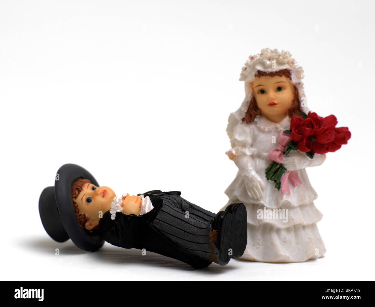 Bride And Groom Ornaments For The Top Of A Wedding Cake Stock
