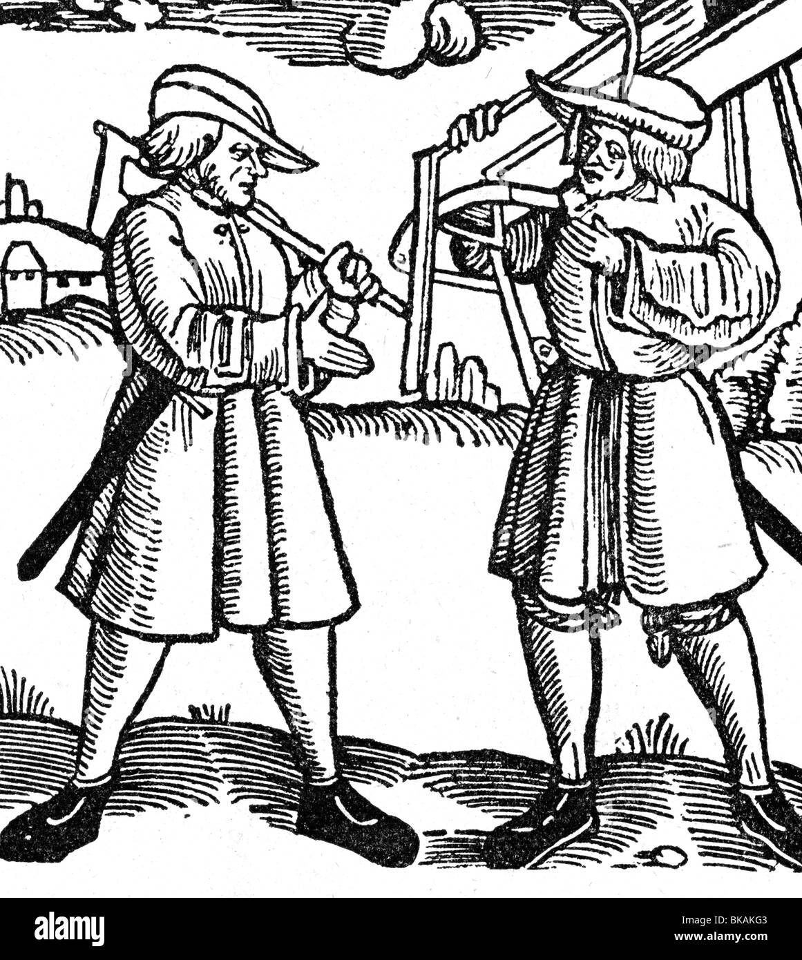 agriculture, peasants, Germany, 16th century, two peasants during the