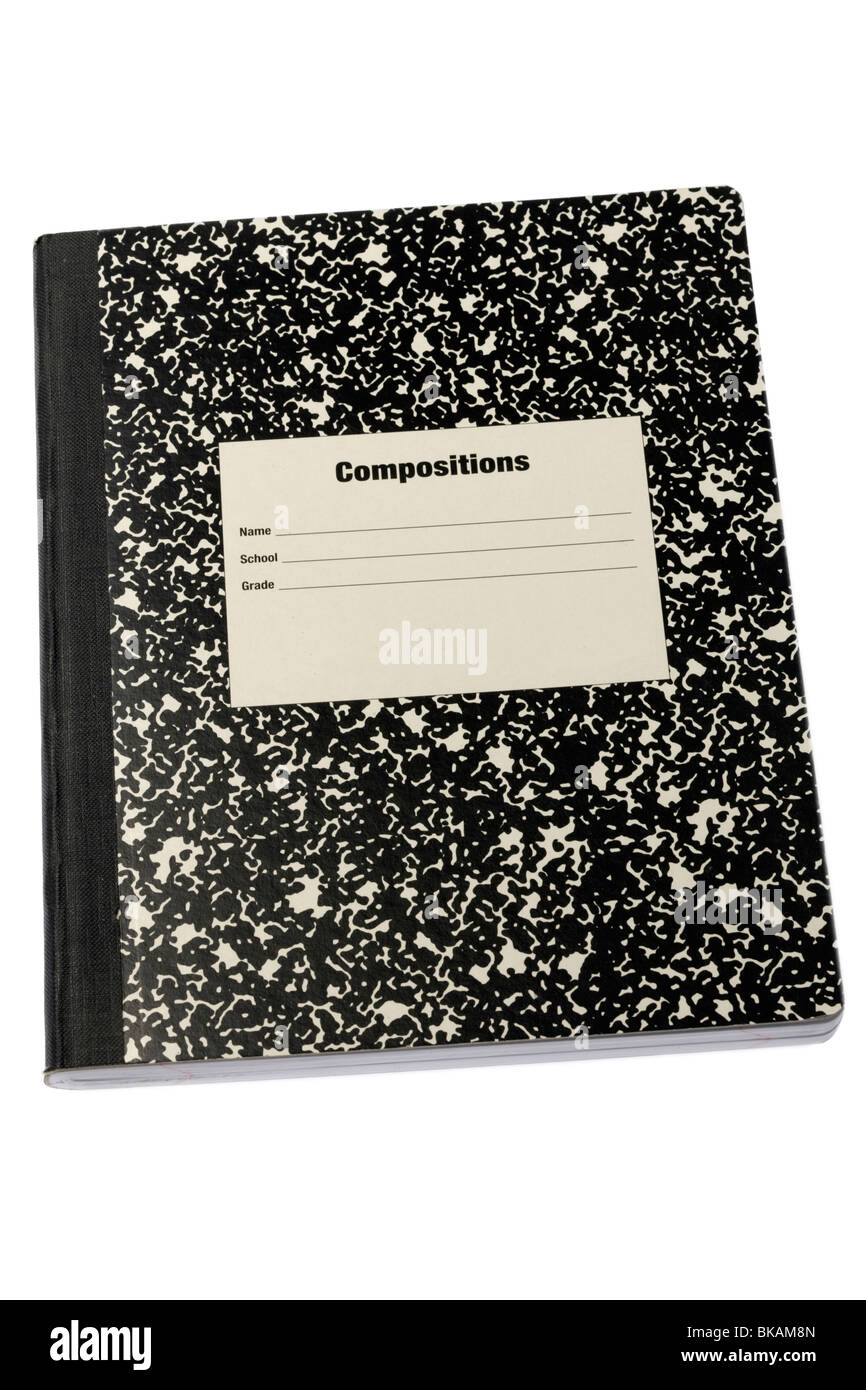 old-fashioned school composition book Stock Photo