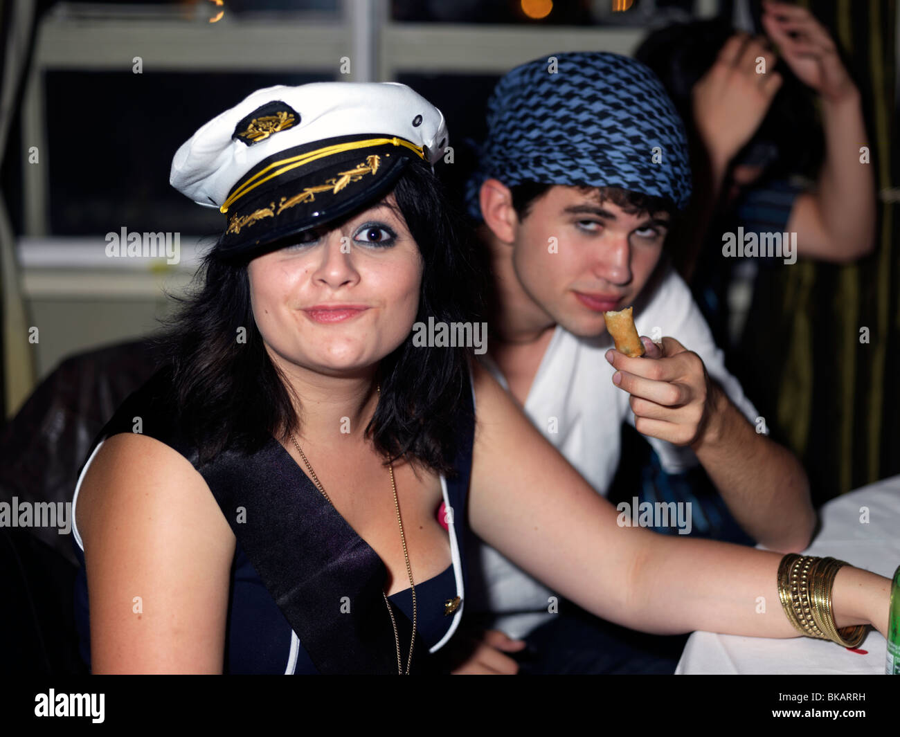 Eighteenth Birthday Party Teenagers In Fancy Dress Sailor And Pirate