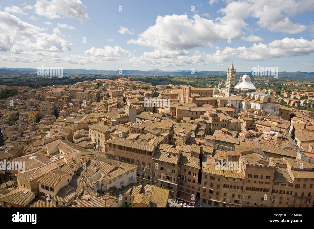 View from the tower of Mangia at Siena, Italy Stock Photo