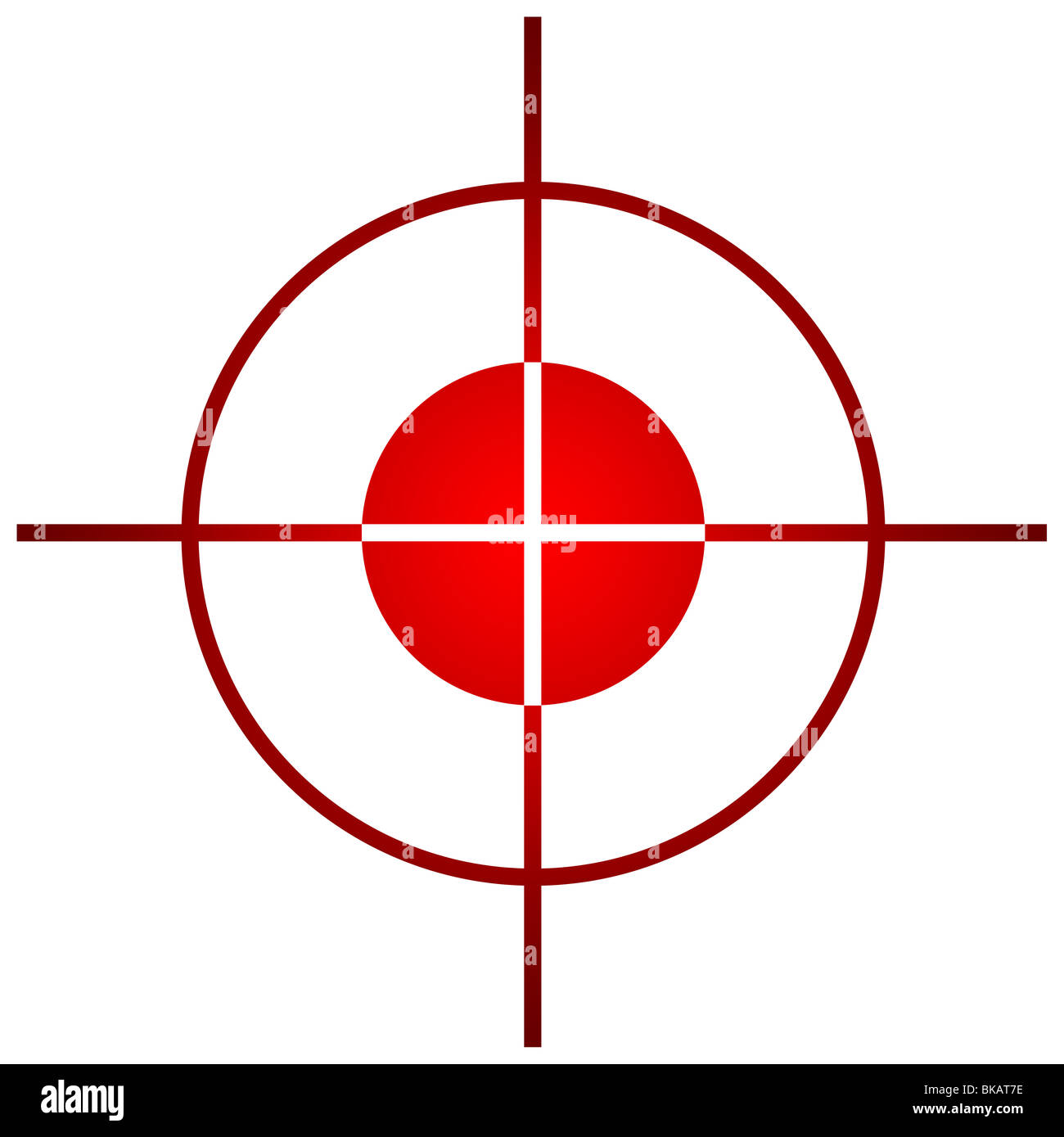 Sniper target scope or sight, isolated on white background. Stock Photo