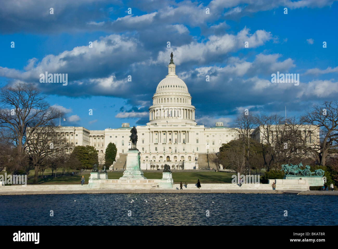 Washington D. C.,Capitol Building,blue sky,pool Stock Photo Alamy
