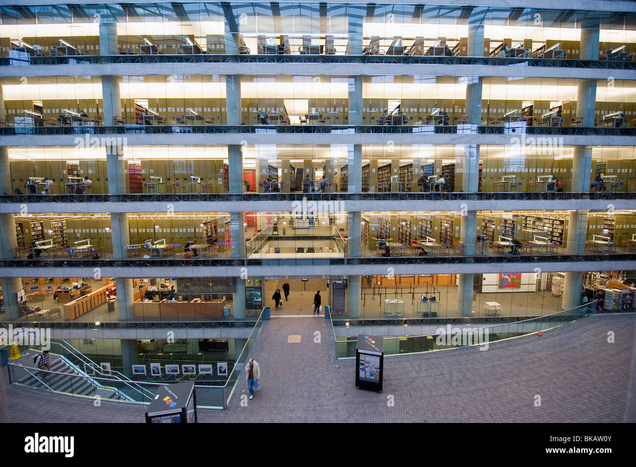 inside Vancouver Public Library designed by Moshe Safdie, Vancouver British Columbia Canada Stock Photo
