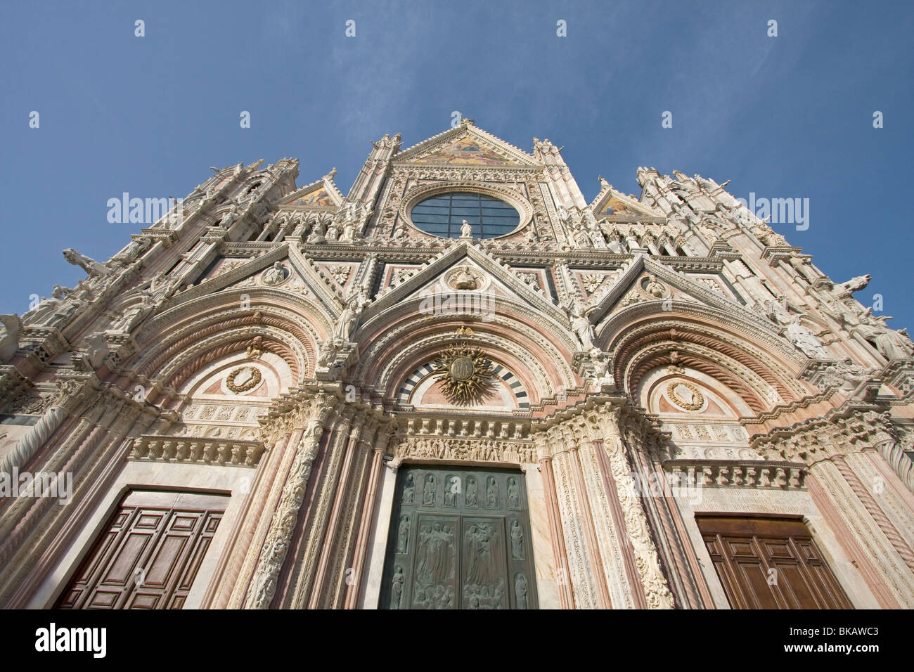 Front of cathedral in Siena, Italy Stock Photo