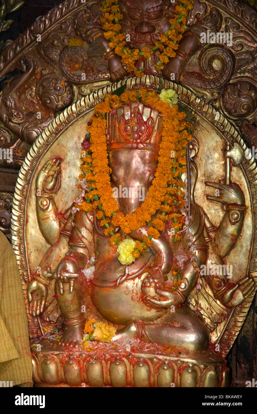 Ganesh statue in the Ashok Binyak temple, (Maru Ganesh shrine), in