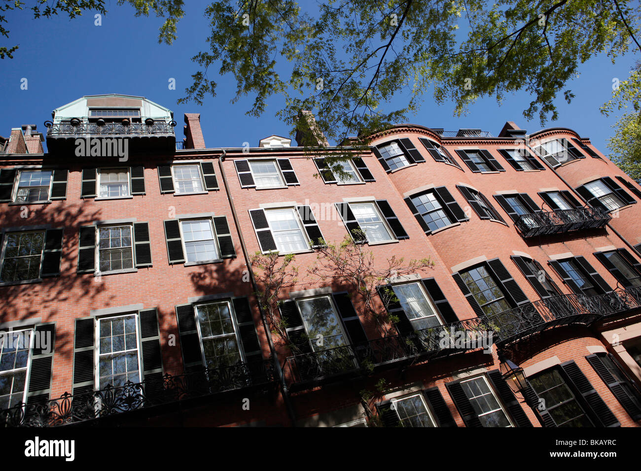 Townhouses, Louisburg Square, Beacon Hill, Boston Massachusetts Stock