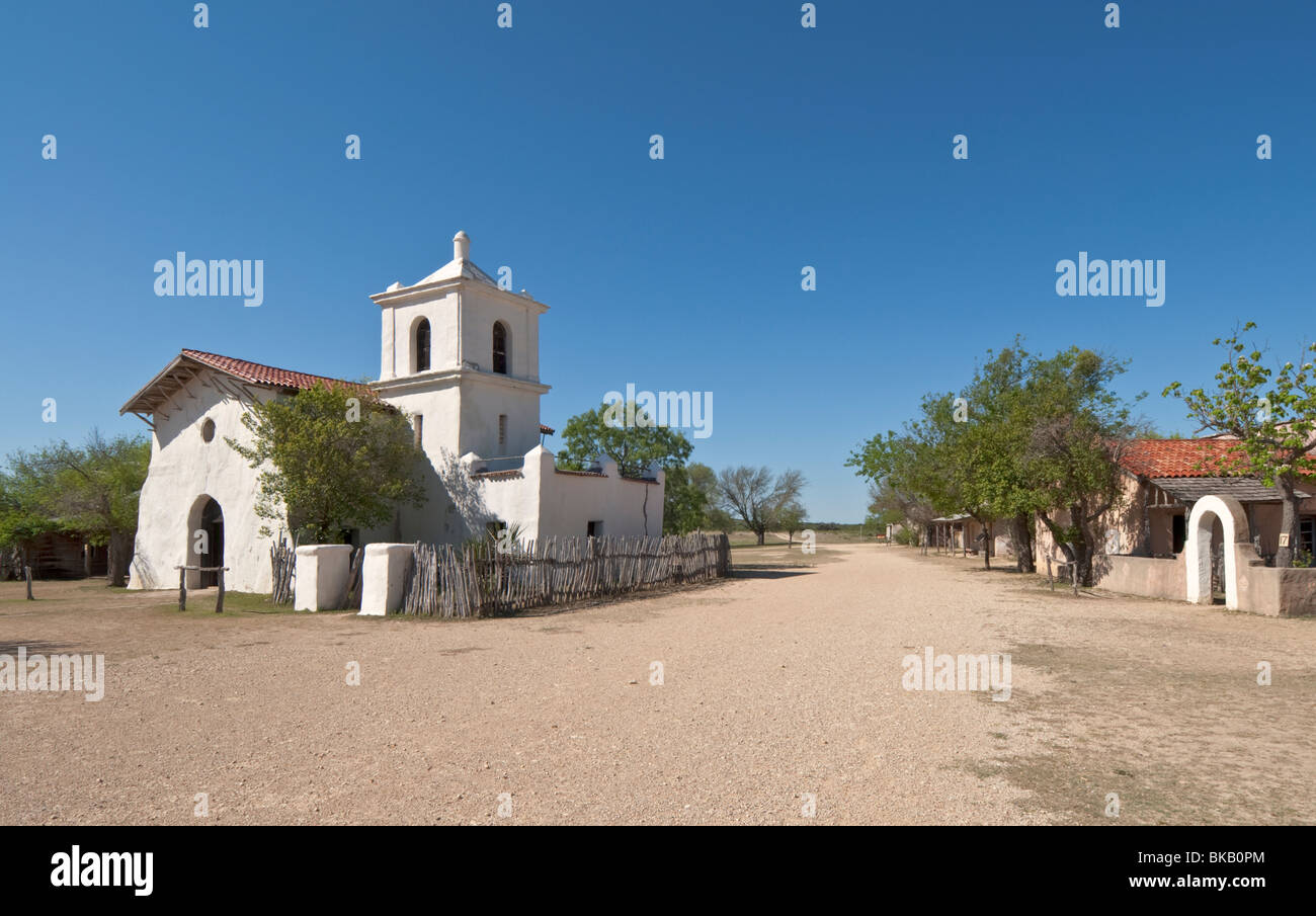 Texas, Hill Country, Brackettville, Alamo Village, movie location since 1951, Old San Fernando Church Stock Photo