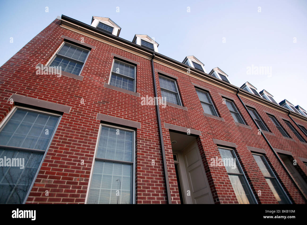 brick townhouses Boston Stock Photo