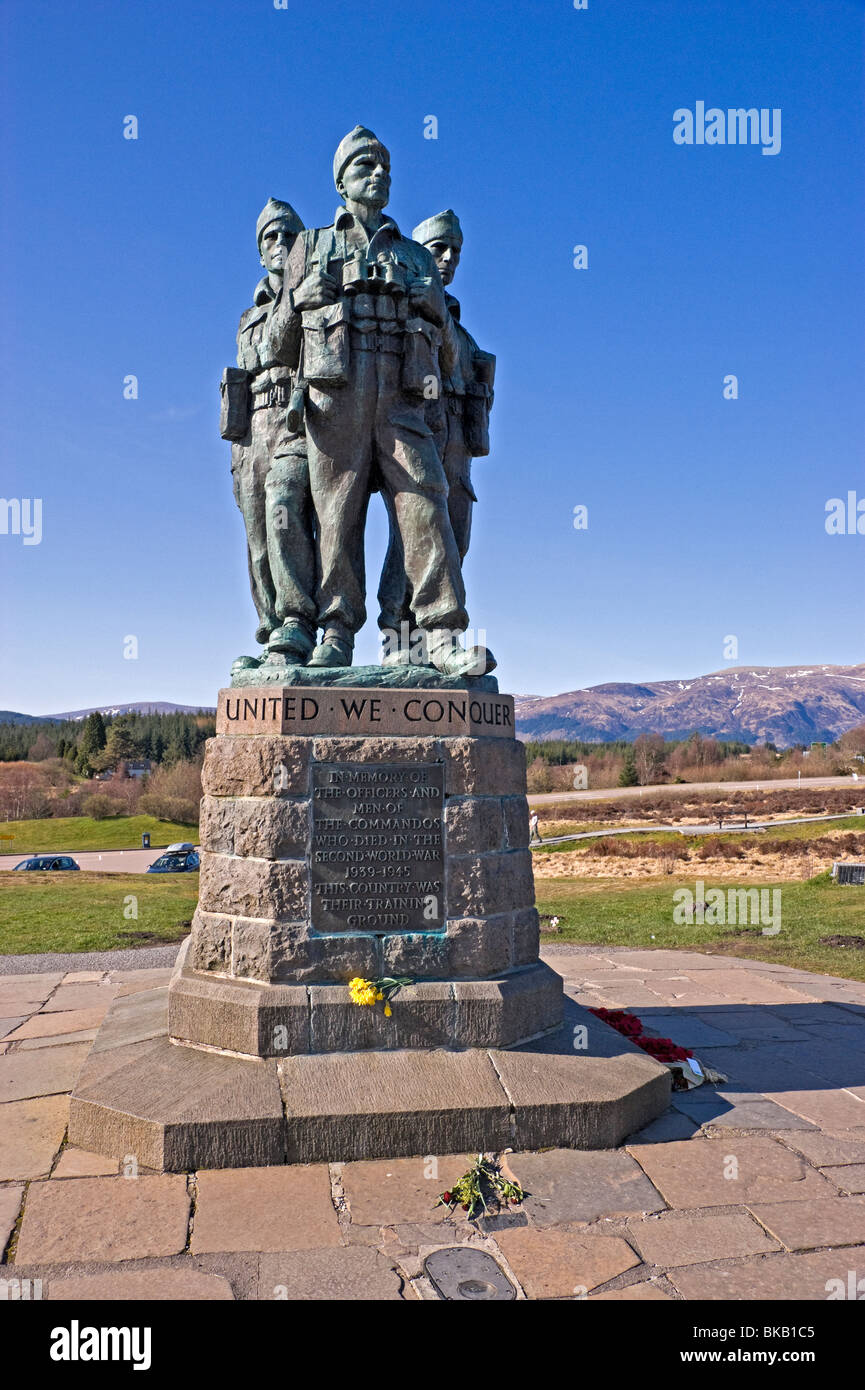 Commando War Memorial near Spean Bridge West Highlands of Scotland Stock Photo