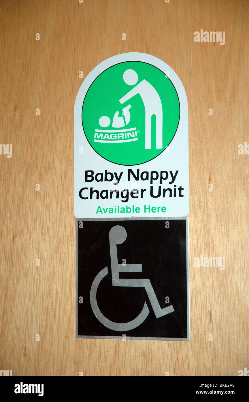 Baby changing facilities toilet sign