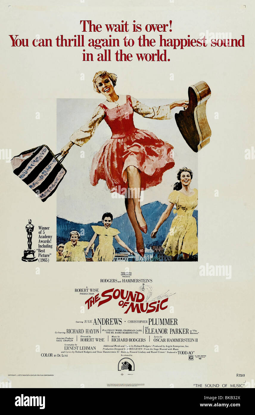 The sound of music Year : 1965 Director : Robert Wise Julie Andrews Movie poster (USA) Stock Photo