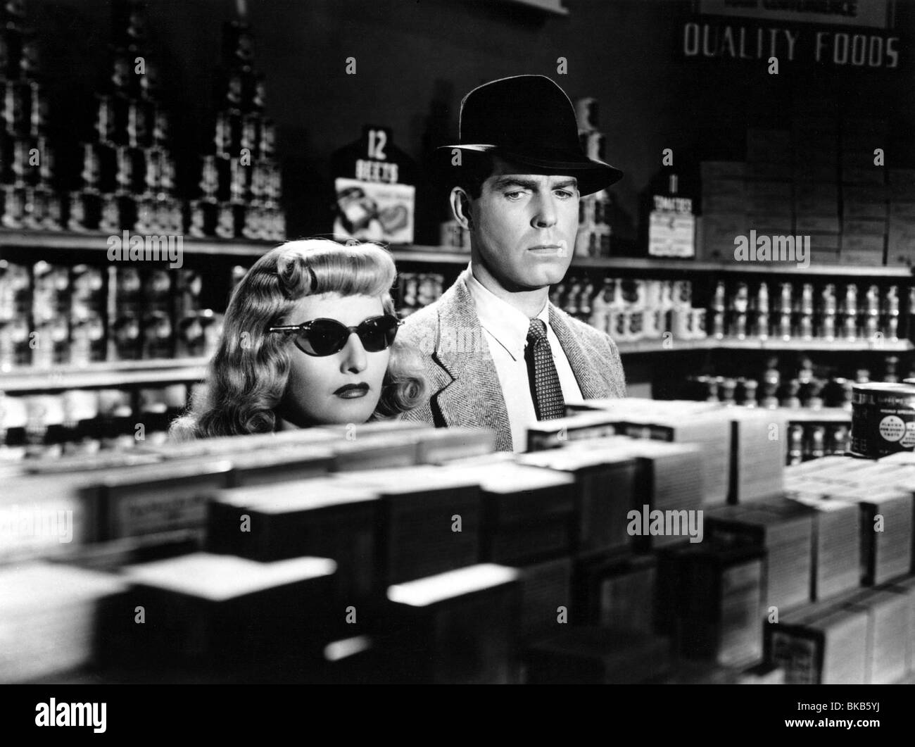 Double Indemnity Year : 1944 Director : Billy Wilder Barbara Stanwyck, Fred MacMurray Stock Photo