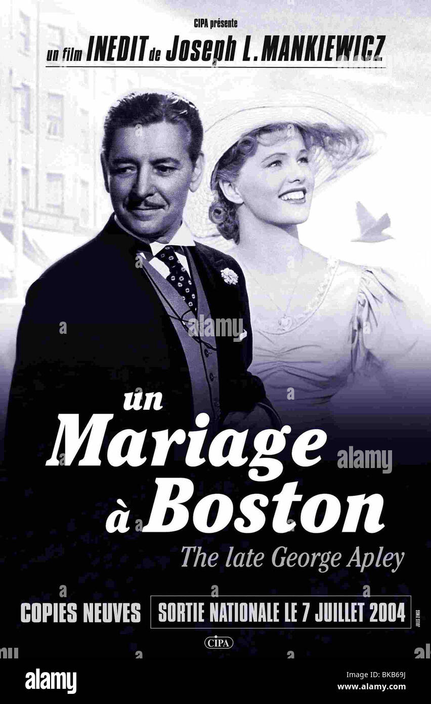 The Late George Apley Year : 1947 Director : Joseph L. Mankiewicz Ronald Colman, Peggy Cummins Movie poster (Fr) Stock Photo