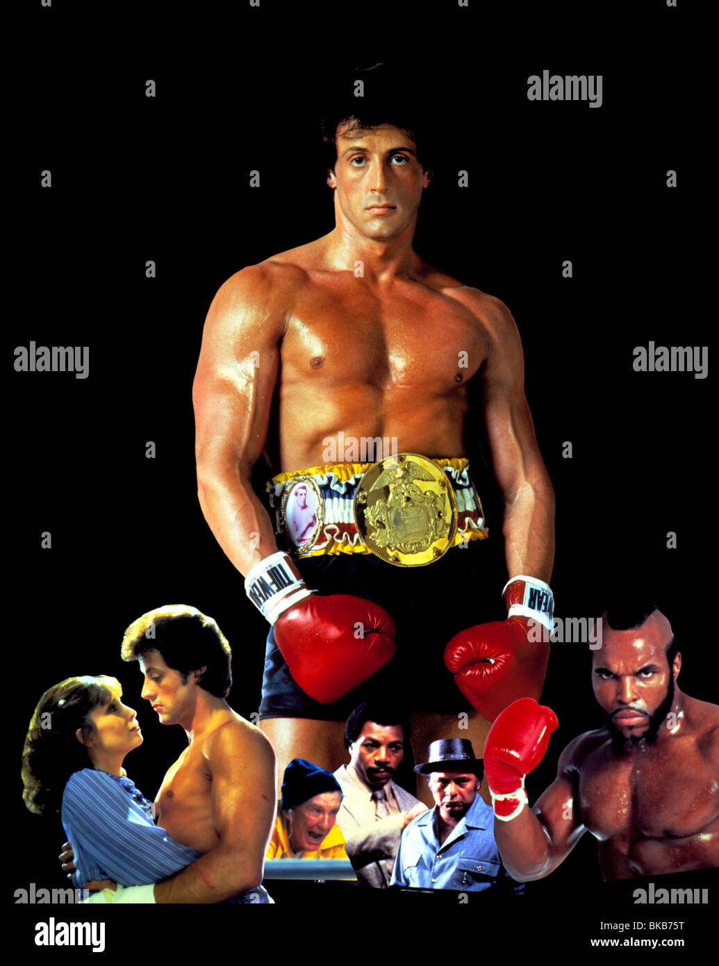 ROCKY III (1982) TALIA SHIRE, SYLVESTER STALLONE, BURGESS MEREDITH, CARL WEATHERS, BURT YOUNG, MR T RK3 003OS Stock Photo