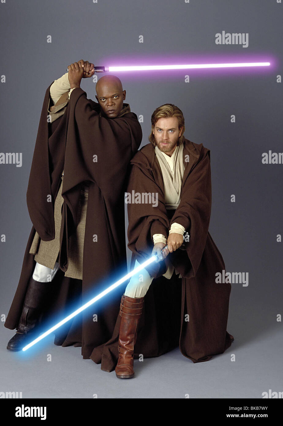 Star Wars : Episode III - Revenge of the Sith  Year : 2005 Director : George Lucas Ewan McGregor and Samuel L. Jackson Stock Photo