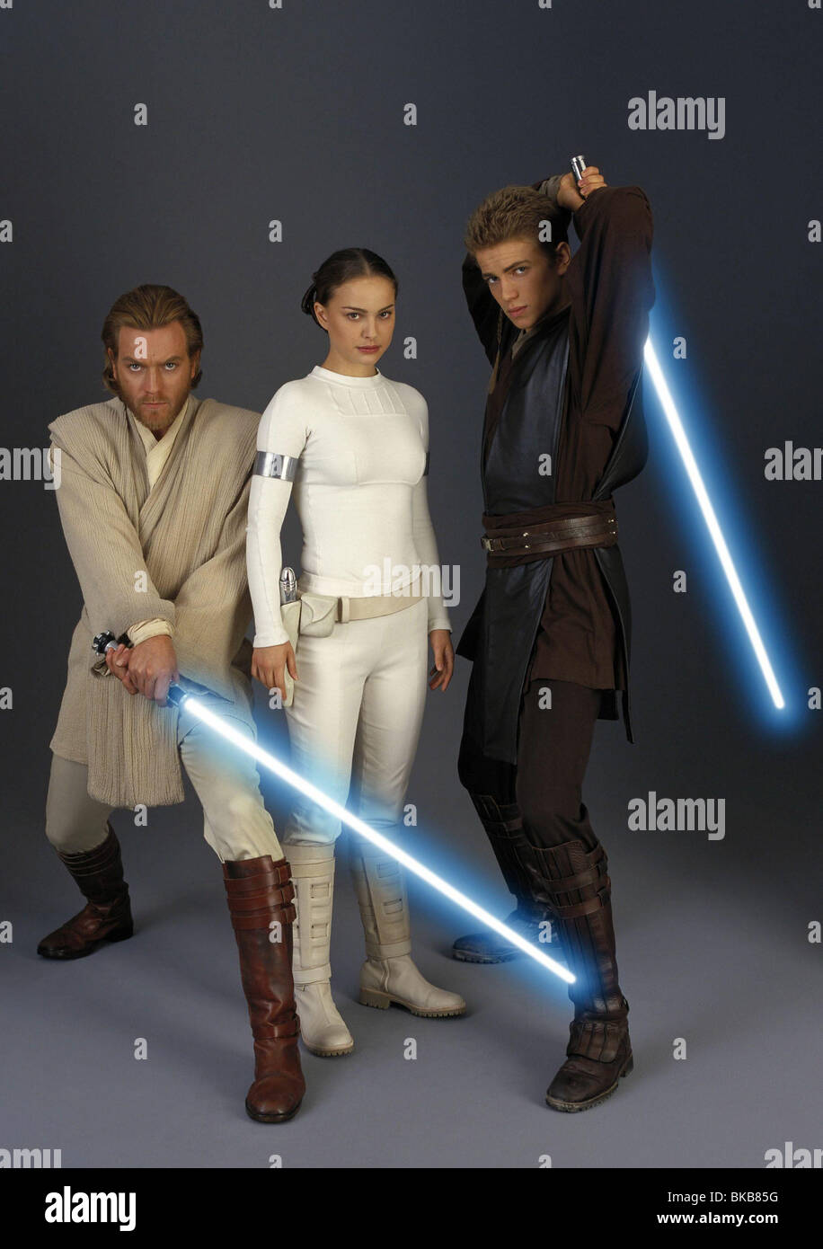 Star Wars II, attack of the clones  Year : 2002 Director: George Lucas Ewan McGregor, Natalie Portman, Hayden Christensen Stock Photo