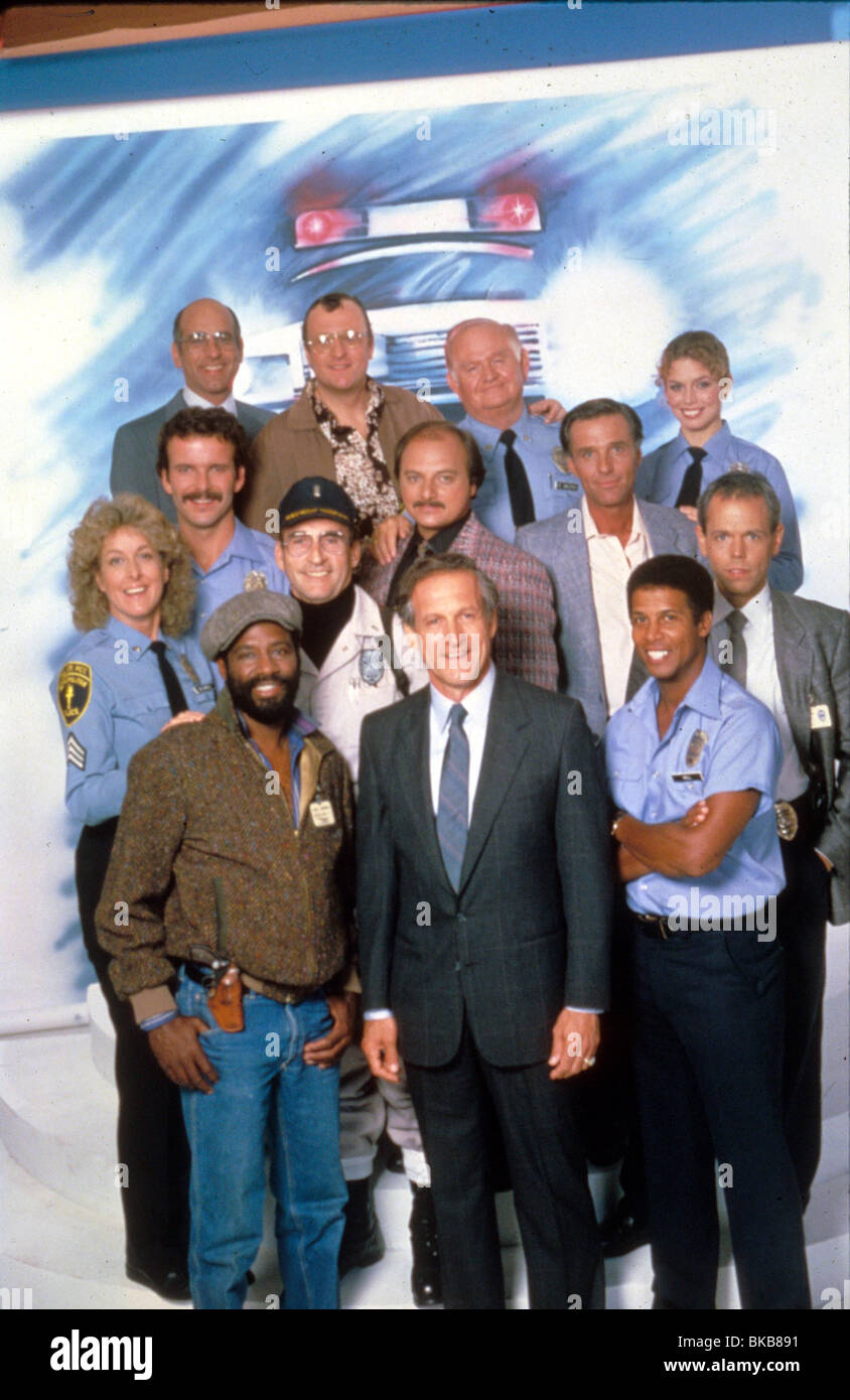 HILL STREET BLUES (TV) TAUREAN BLACQUE,DANIEL J TRAVANTI,MICHAEL WARREN,BETTY THOMAS,ROBERT CLOHESSY,JAMES B SIKKING,DENNIS Stock Photo