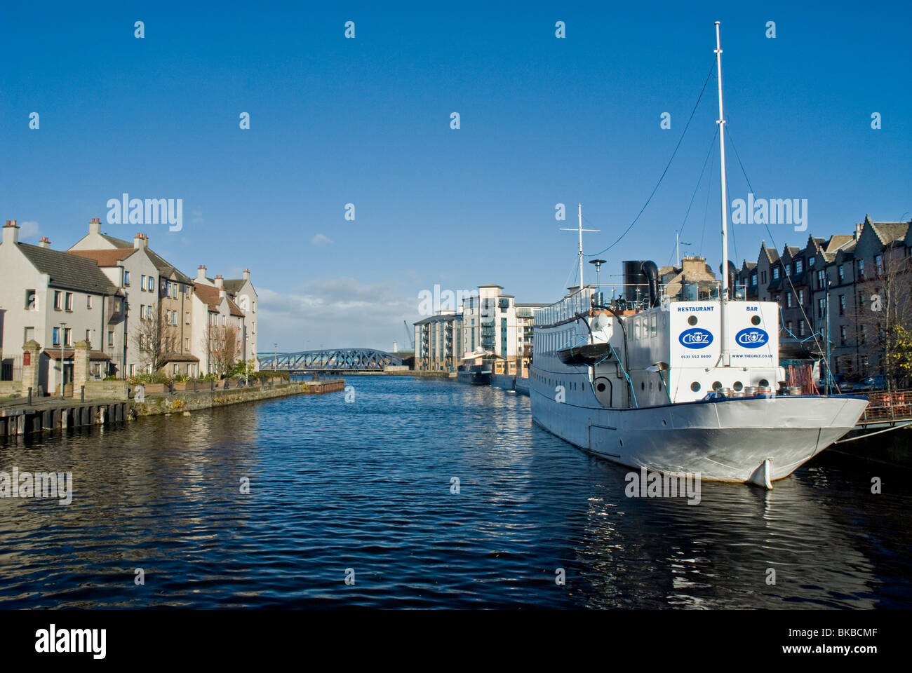 Boat at Shore Leith Docks Edinburgh Scotland Stock Photo Alamy
