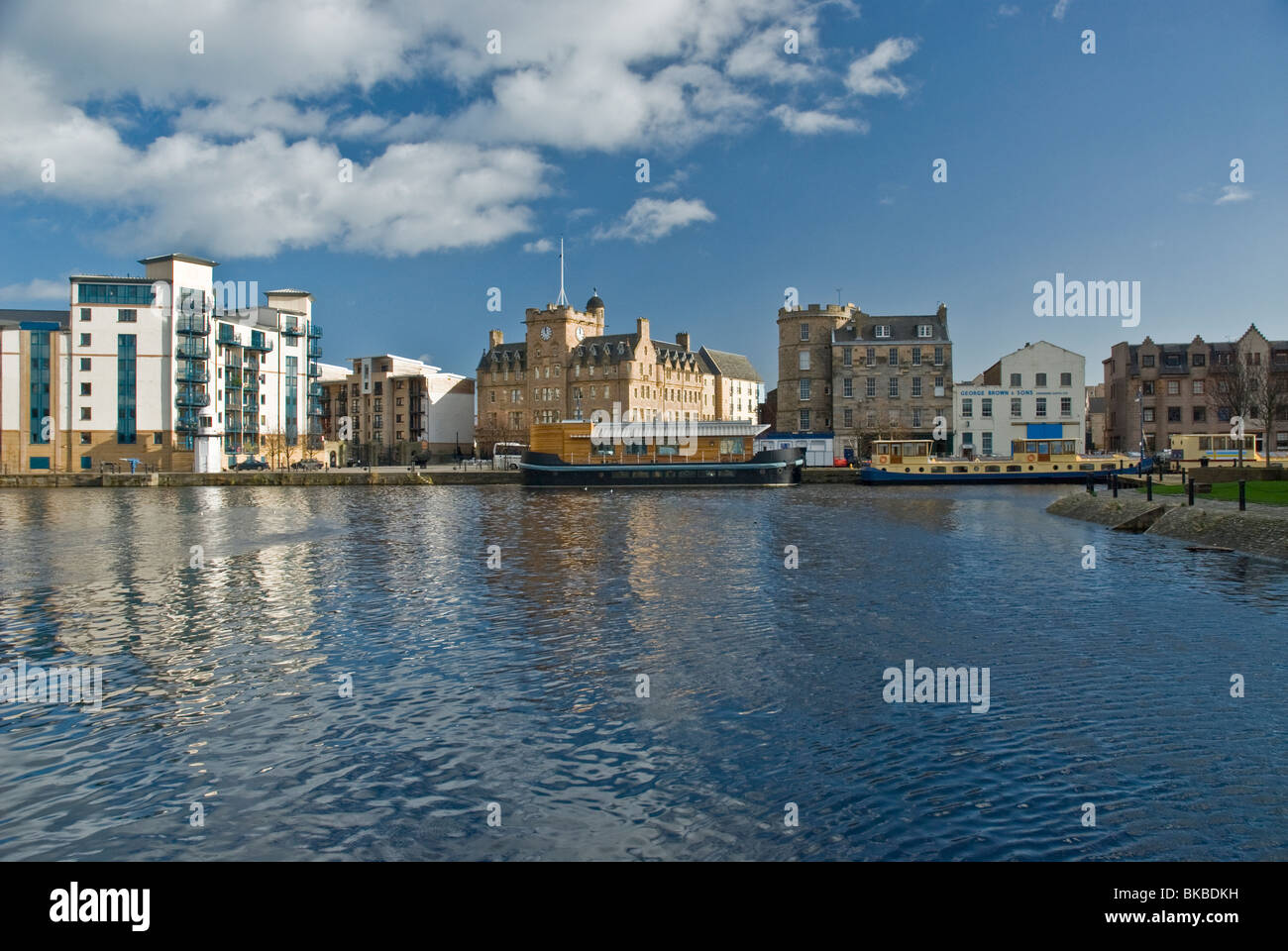 New apartments regenerated docks Leith Edinburgh Scotland Stock Photo