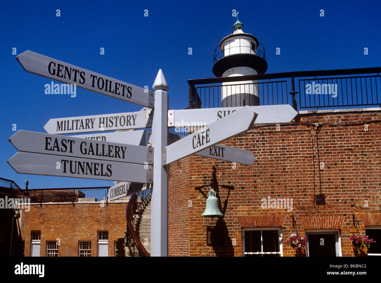 UK, England, Hampshire, Southsea Castle tourist information signs Stock Photo