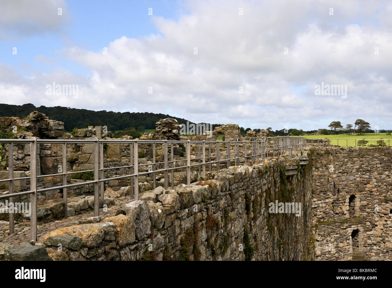 Rails to protect visitors walking the parapets of Beaumaris Castle ...
