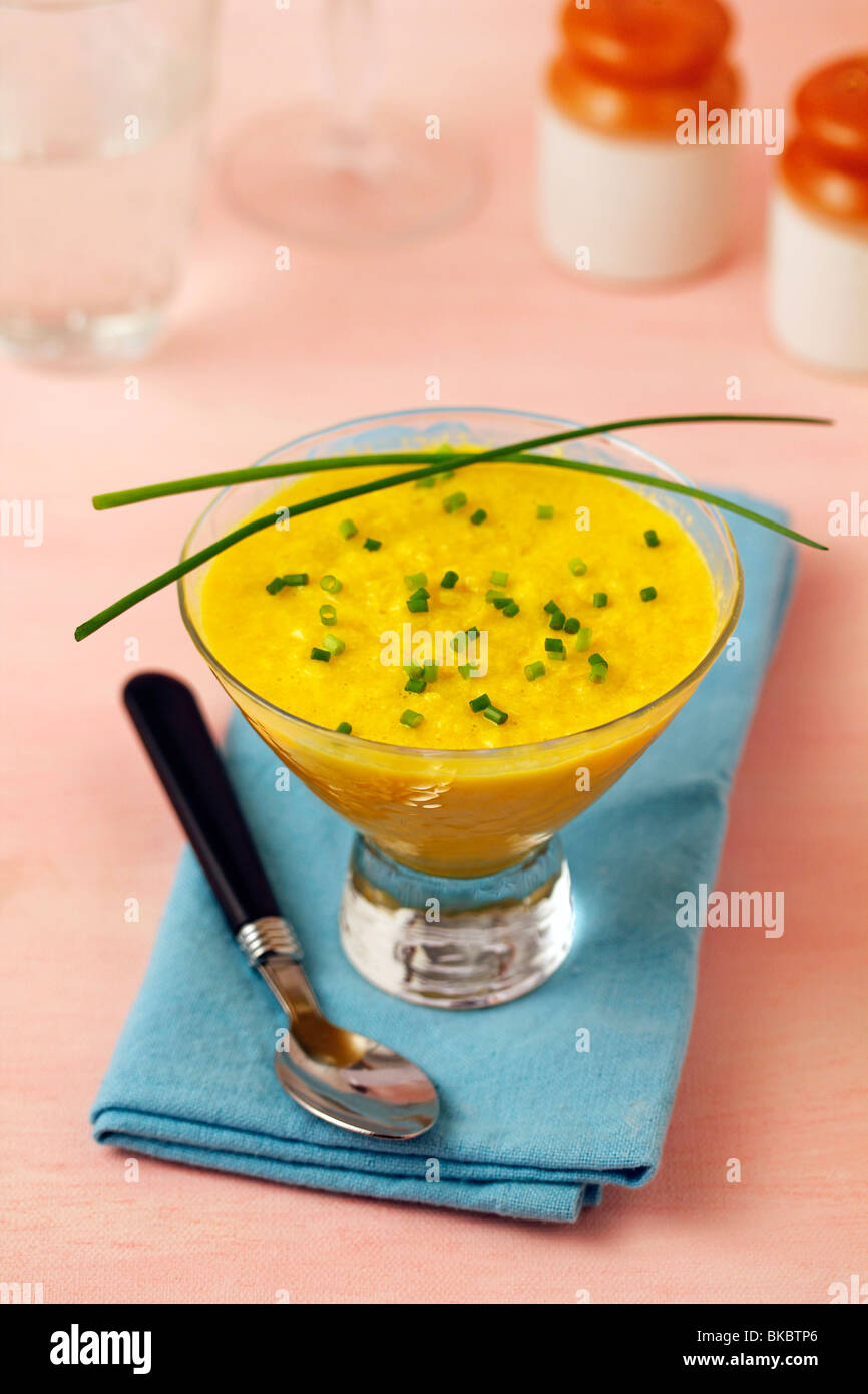 Yellow gazpacho. Recipe available Stock Photo - Alamy