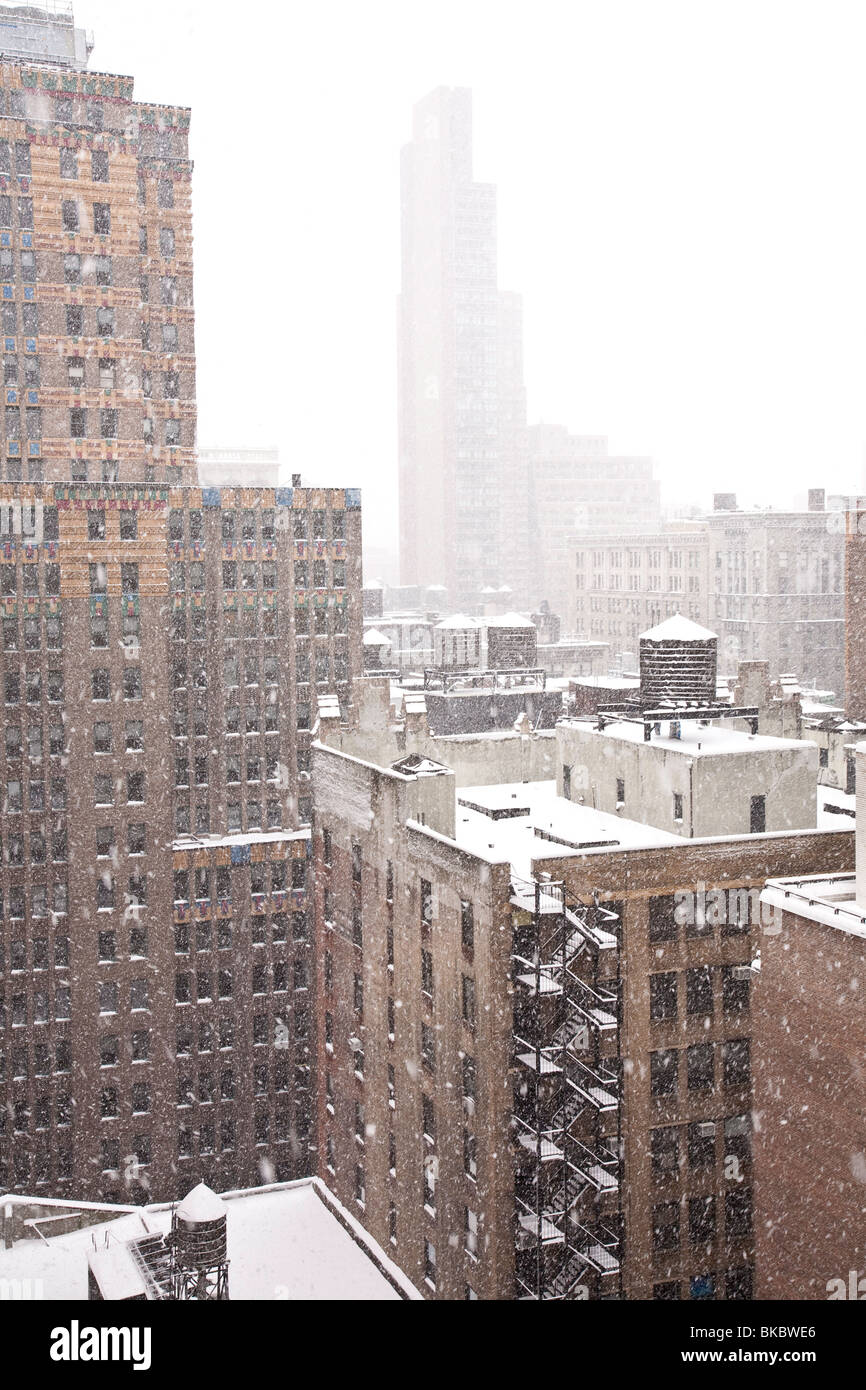 Snowstorm in New York City Stock Photo