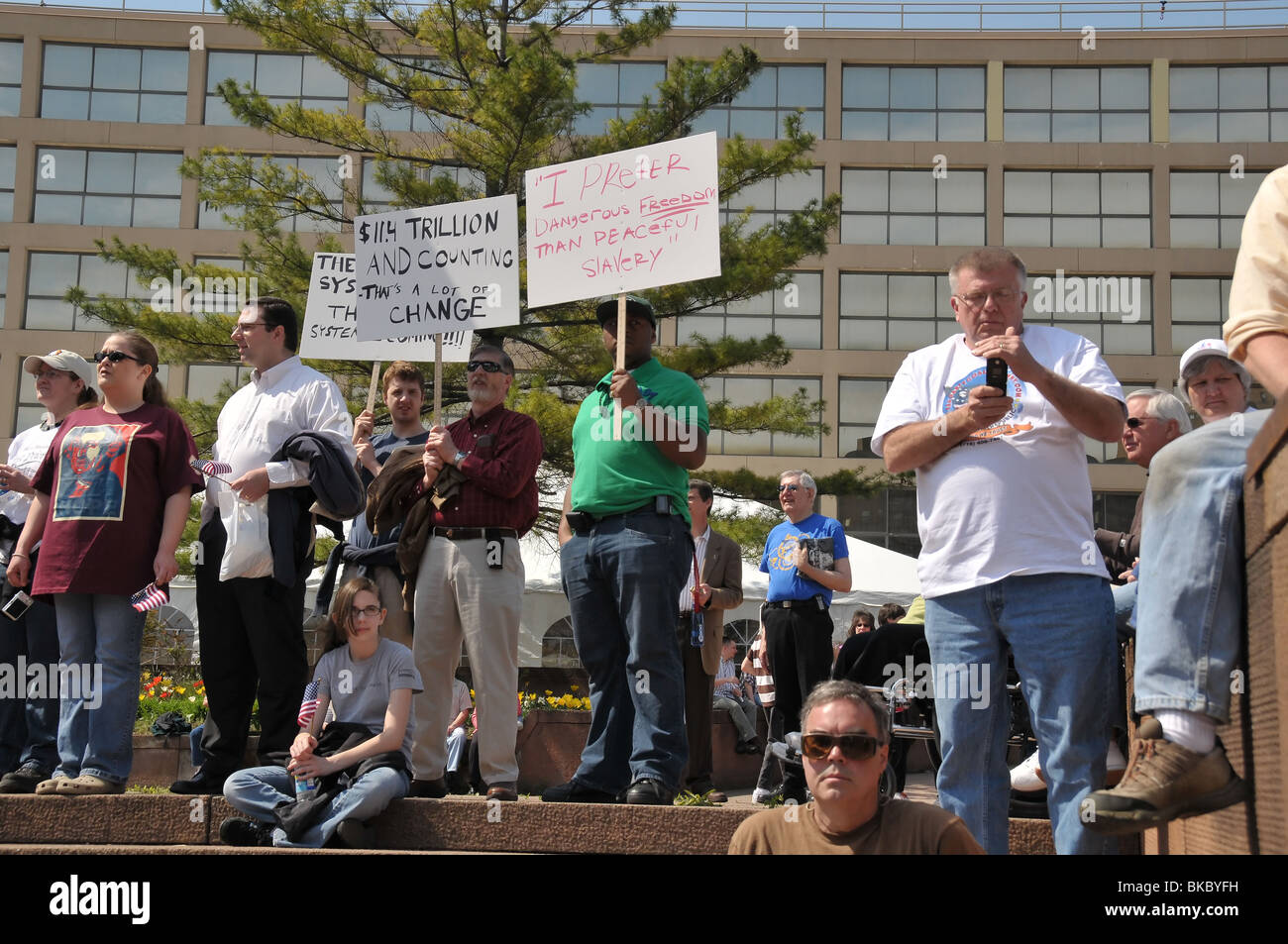Political protest, 'Tea Party', Rochester, NY USA. Stock Photo