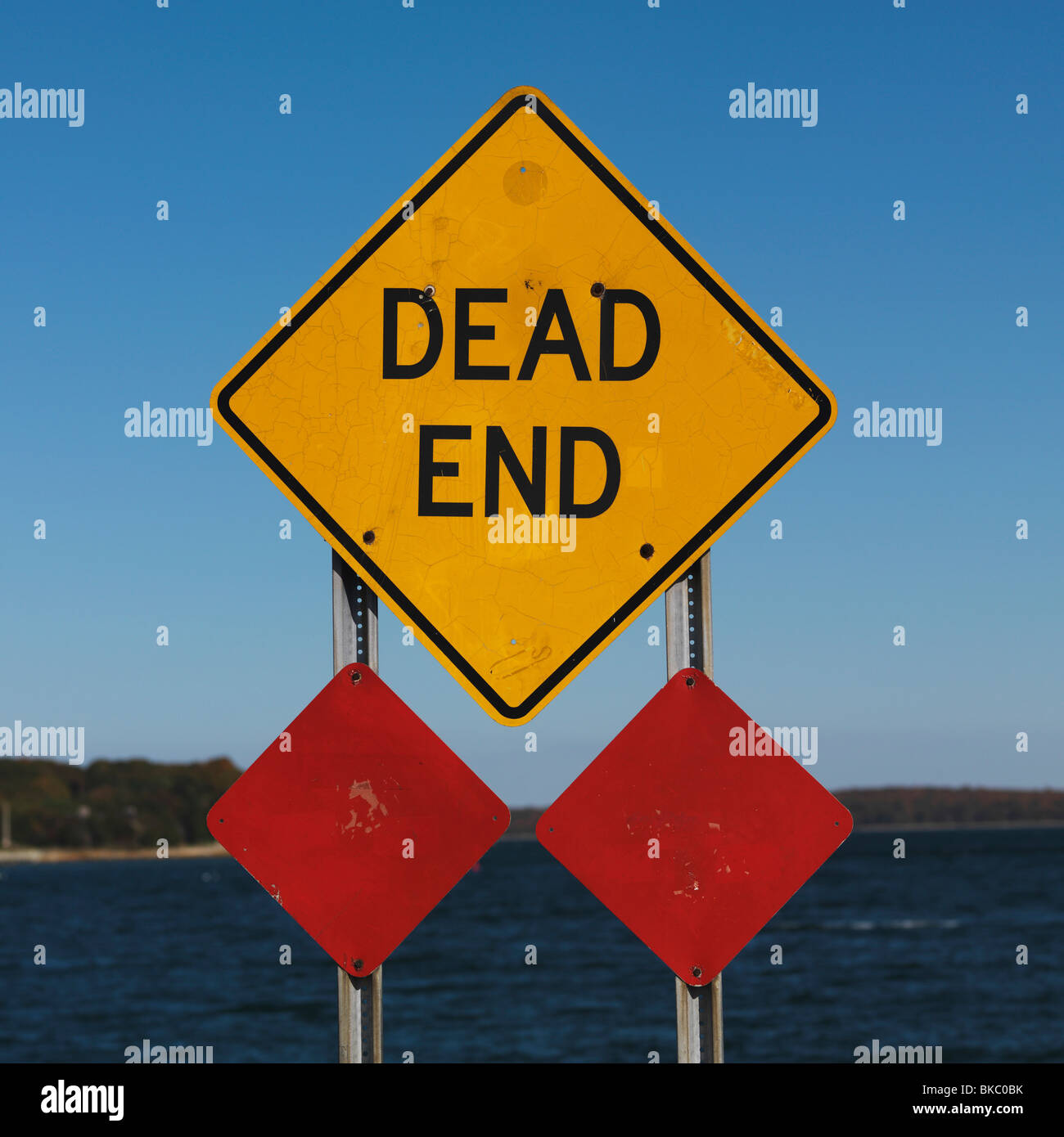 Dead End Road Sign, Sag Harbor, New York, Usa Stock Photo