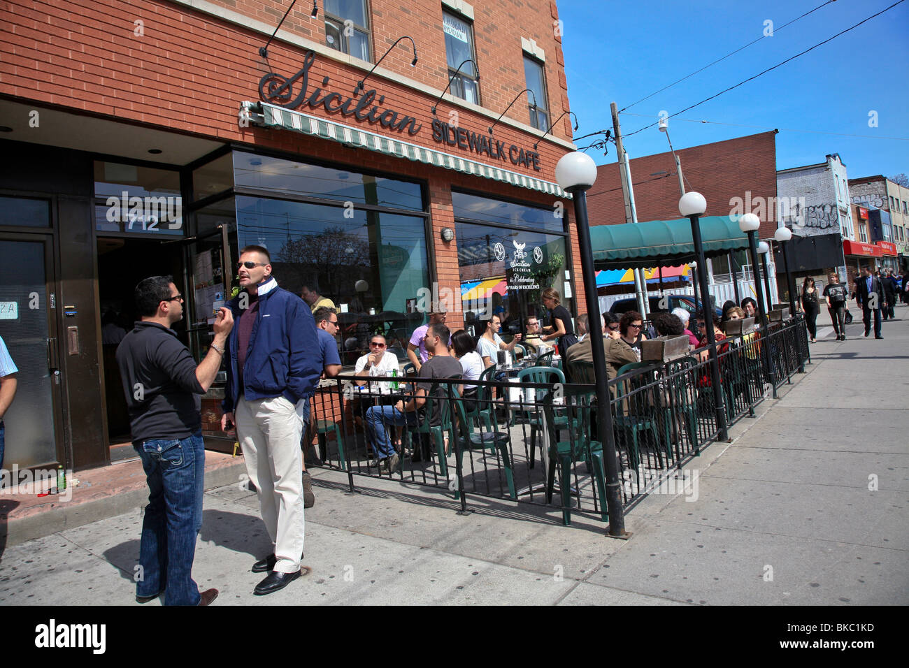Outdoor Restaurant/café in Neighborhood of 'Little Italy'on College Street in Toronto,Ontario,Canada,North America Stock Photo