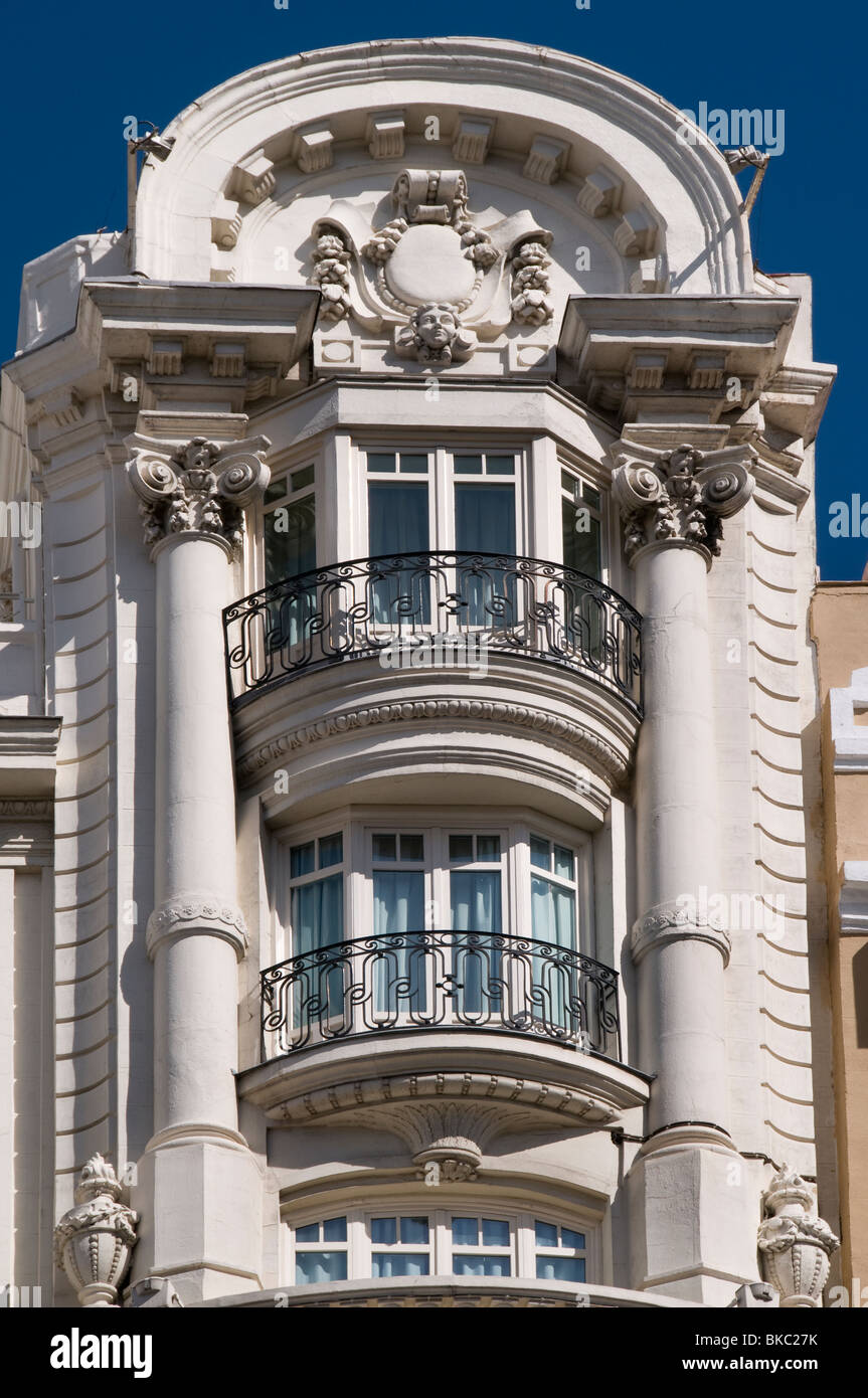 Gran Via  Madrid Spain City Historic Monument Stock Photo