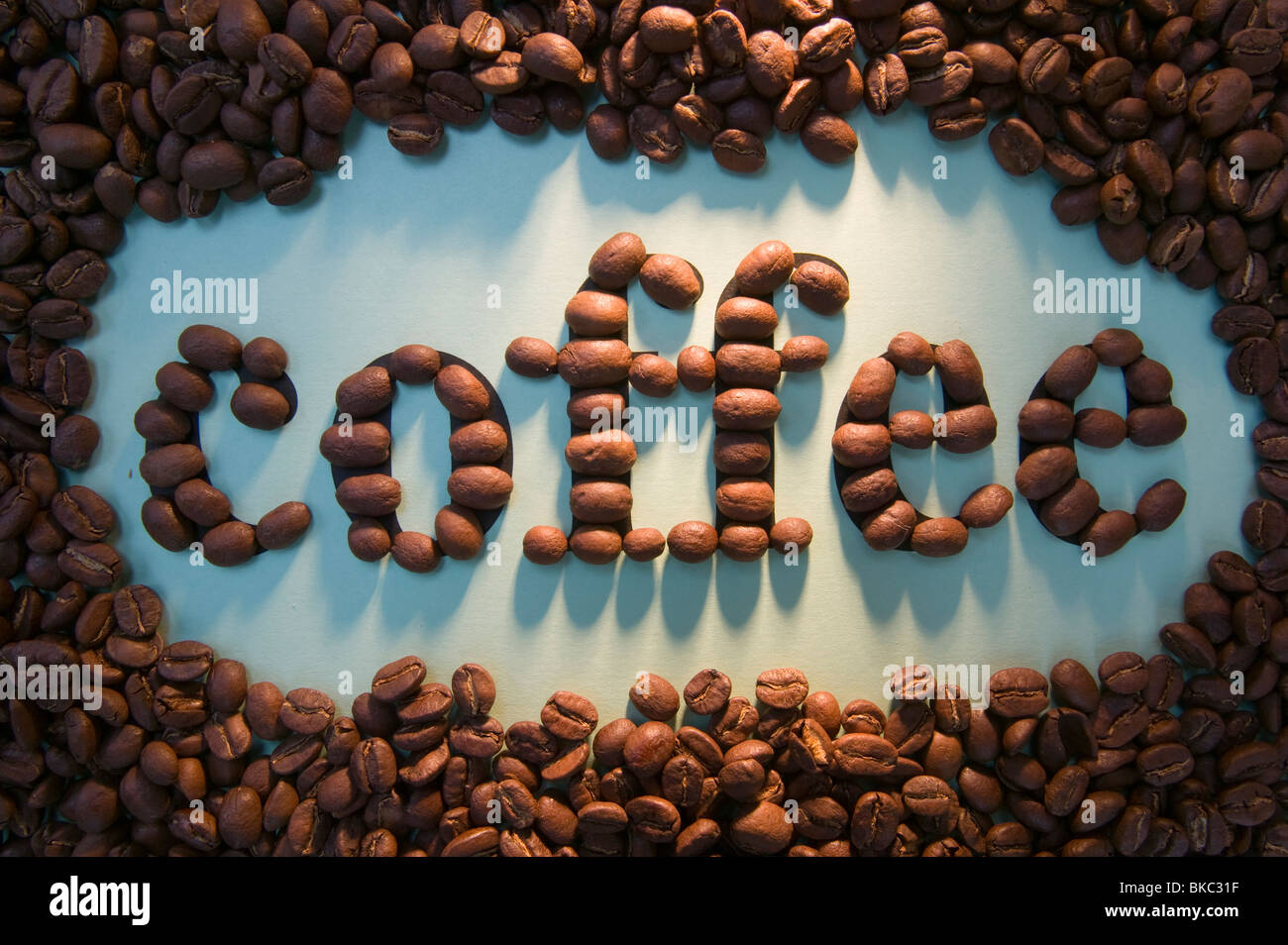 coffee beans spelling the word coffee BKC31F How Do You Spell Coffee?