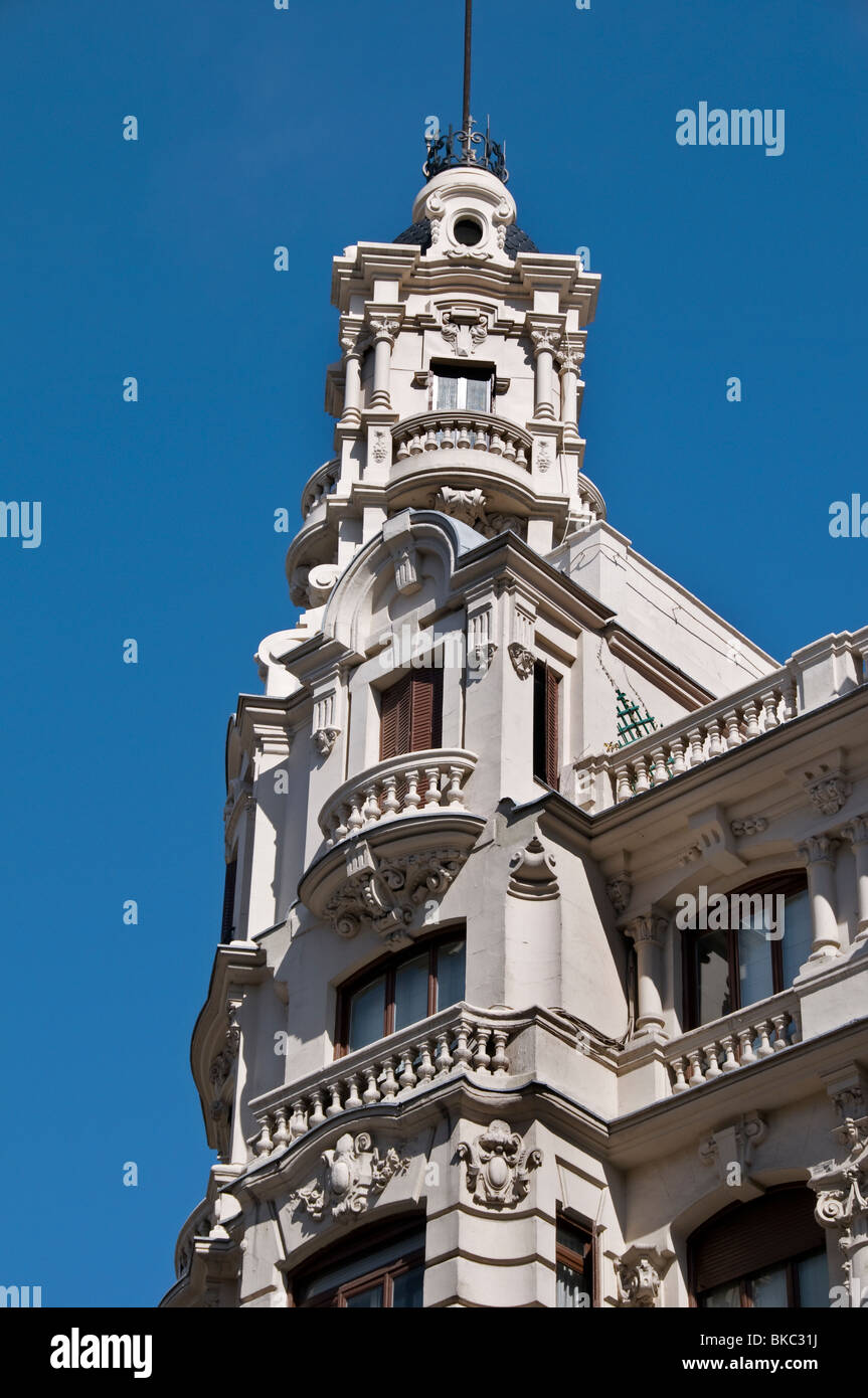 Gran Via  Madrid Spain City Historic Monument Stock Photo