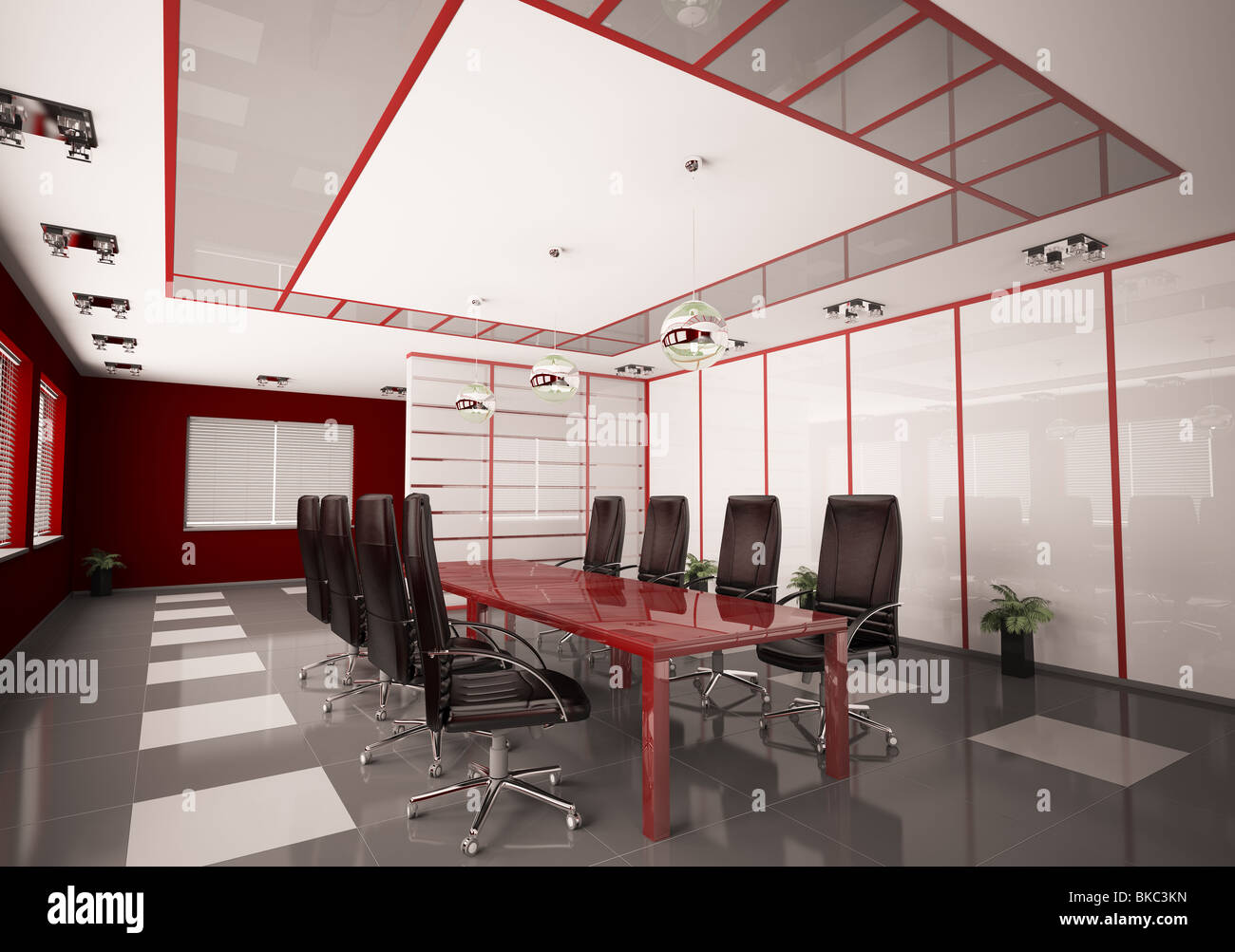Modern boardroom interior 3d render Stock Photo - Alamy