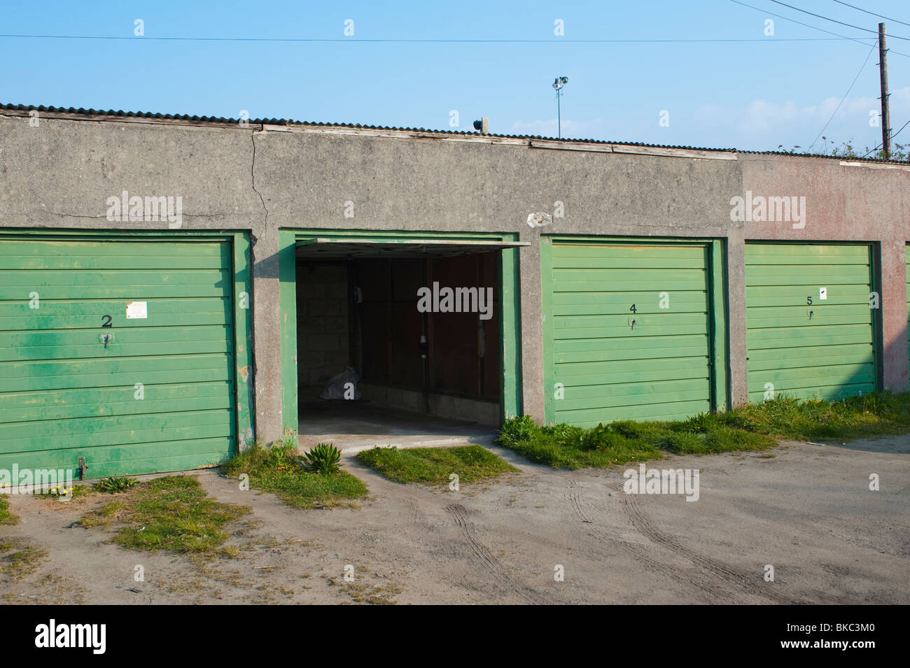 A row of garages. Stock Photo