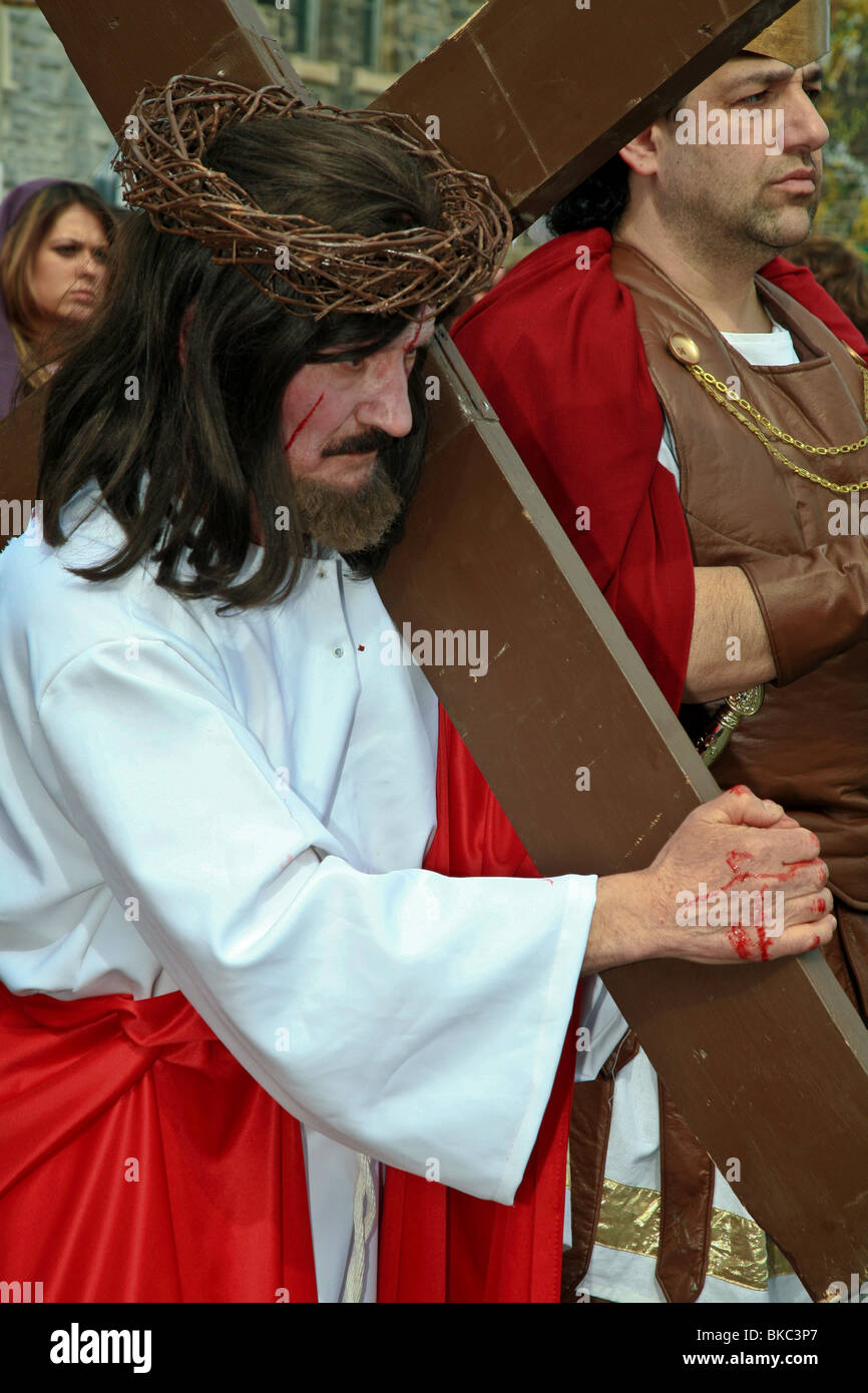 Holy Easter or Good Friday Procession Parade,' Little Italy', Toronto,Ontario,Canada,North America Stock Photo