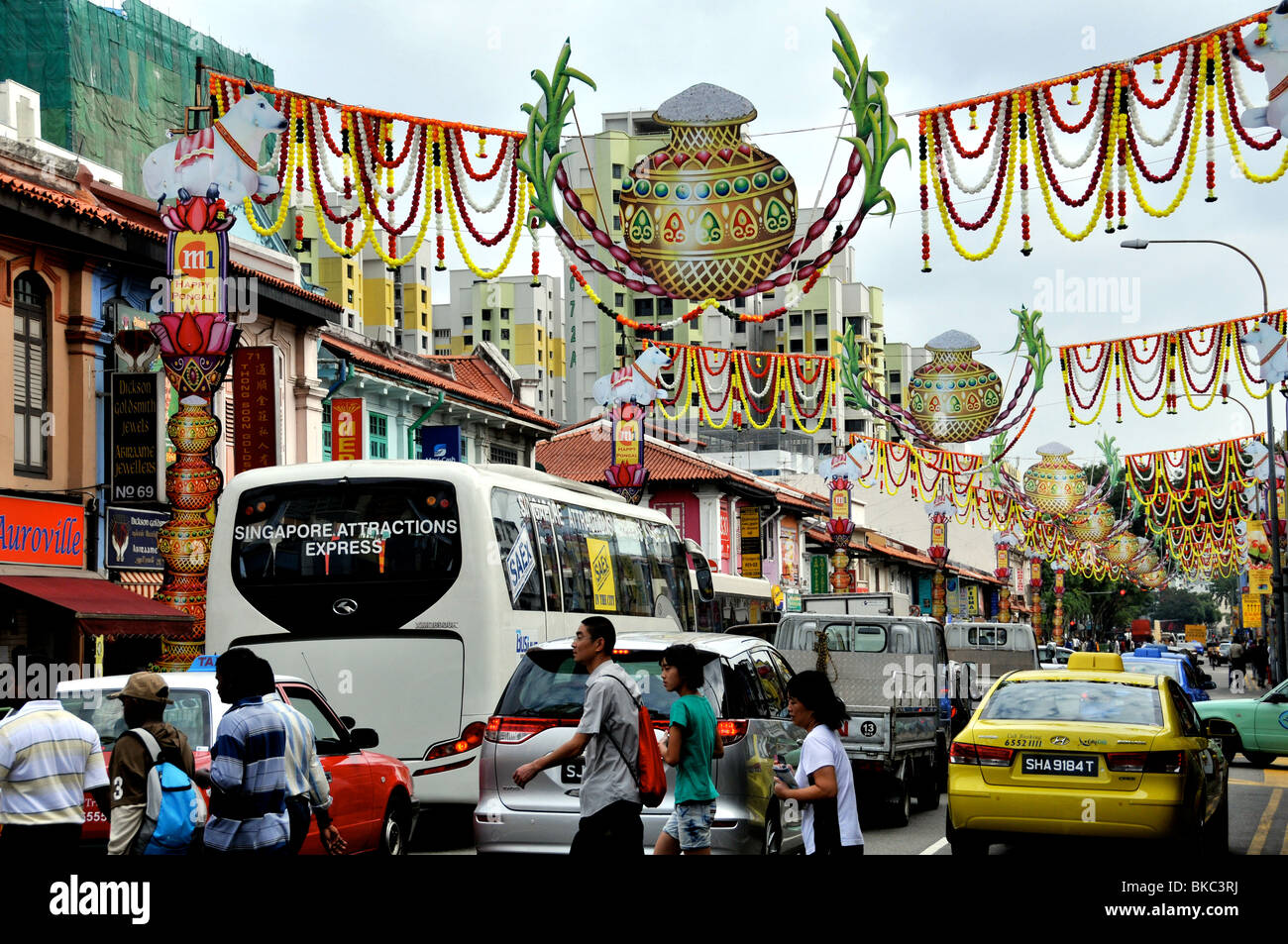 street scene Little India Singapore Stock Photo