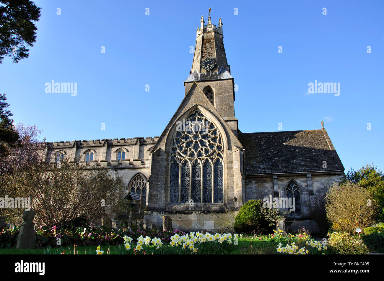 Holy Trinity Parish Church in spring, Minchinhampton, Gloucestershire