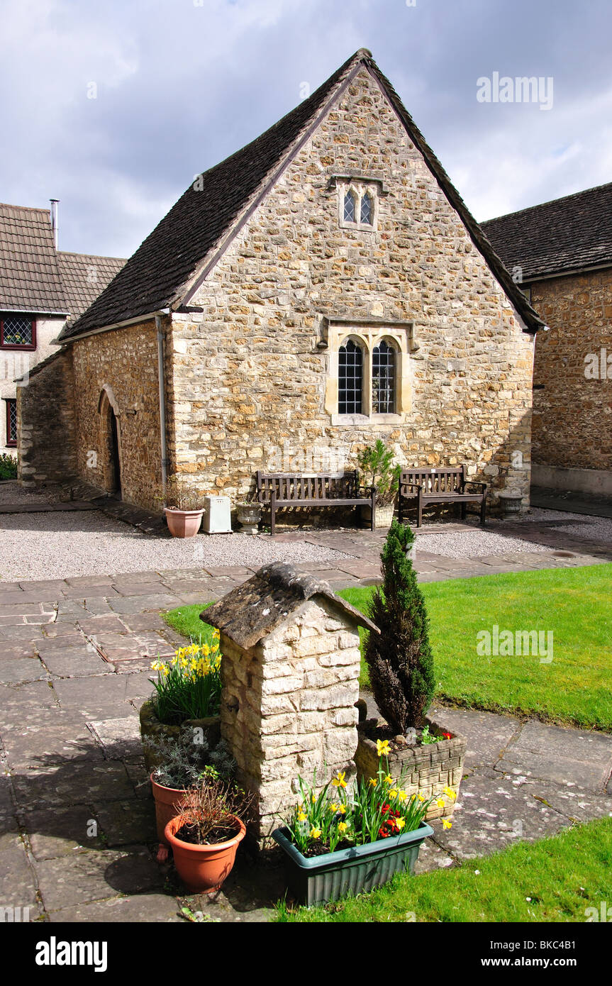 Chapel in courtyard, Perry and Dawes Almshouses, Church Street, Wotton-under-Edge, Gloucestershire, England, United Kingdom Stock Photo