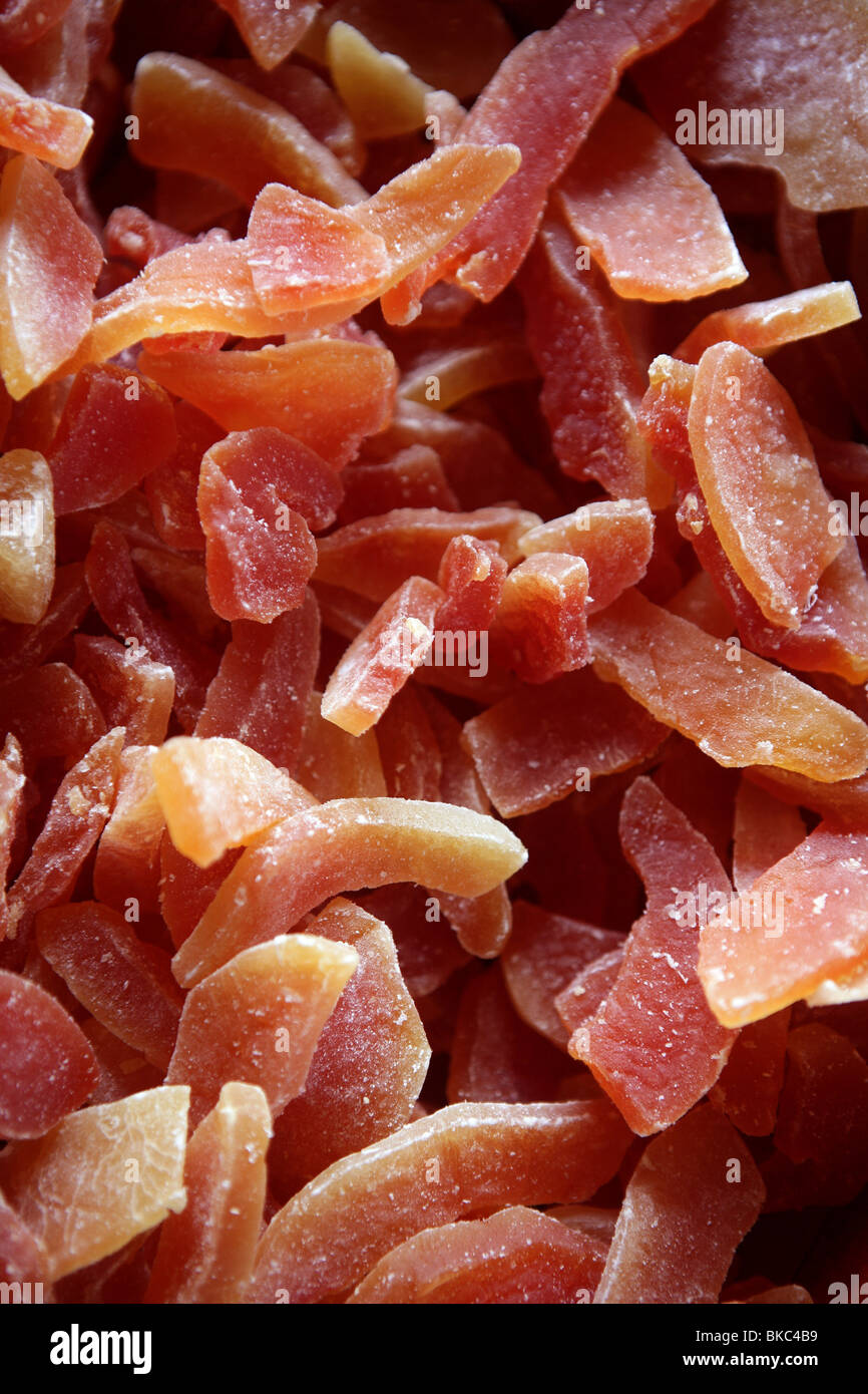 Dried papaya fruit with sugar pattern background Stock Photo Alamy