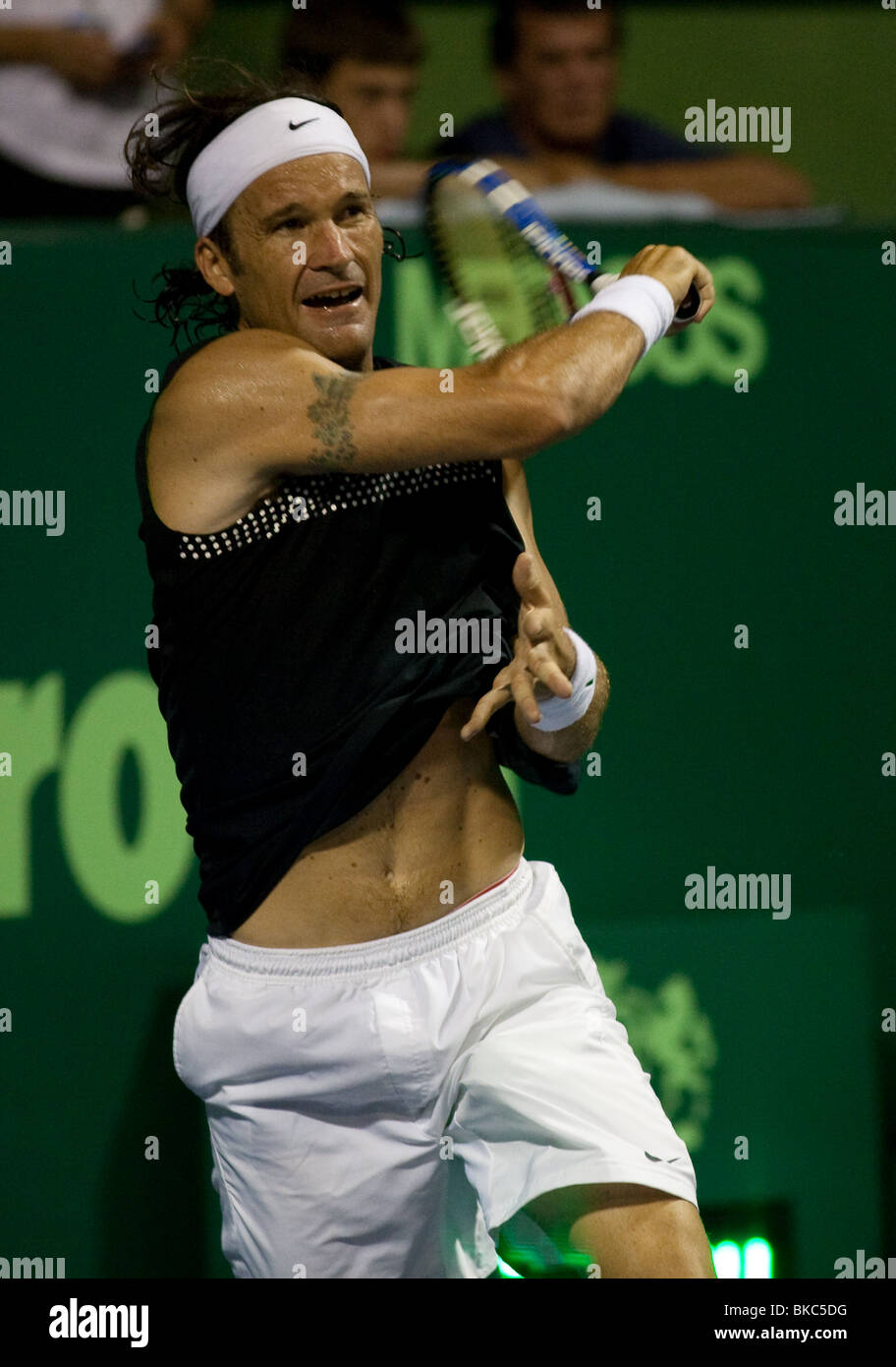 Spanish tennis player Carlos Moya after hitting a drive shot Stock Photo -  Alamy